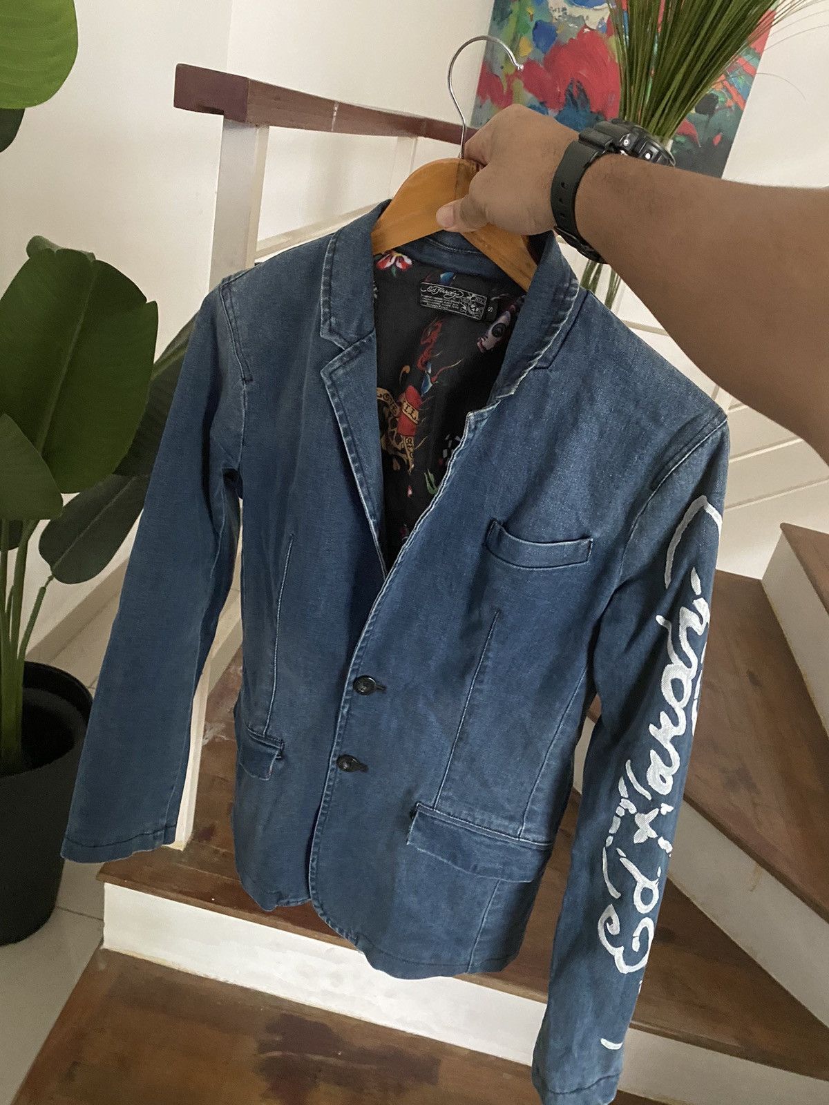 Christian Audigier Ed hardy Christian Audigier Fullprint Vintage Jacket Rare Size US S / EU 44-46 / 1 - 1 Thumbnail