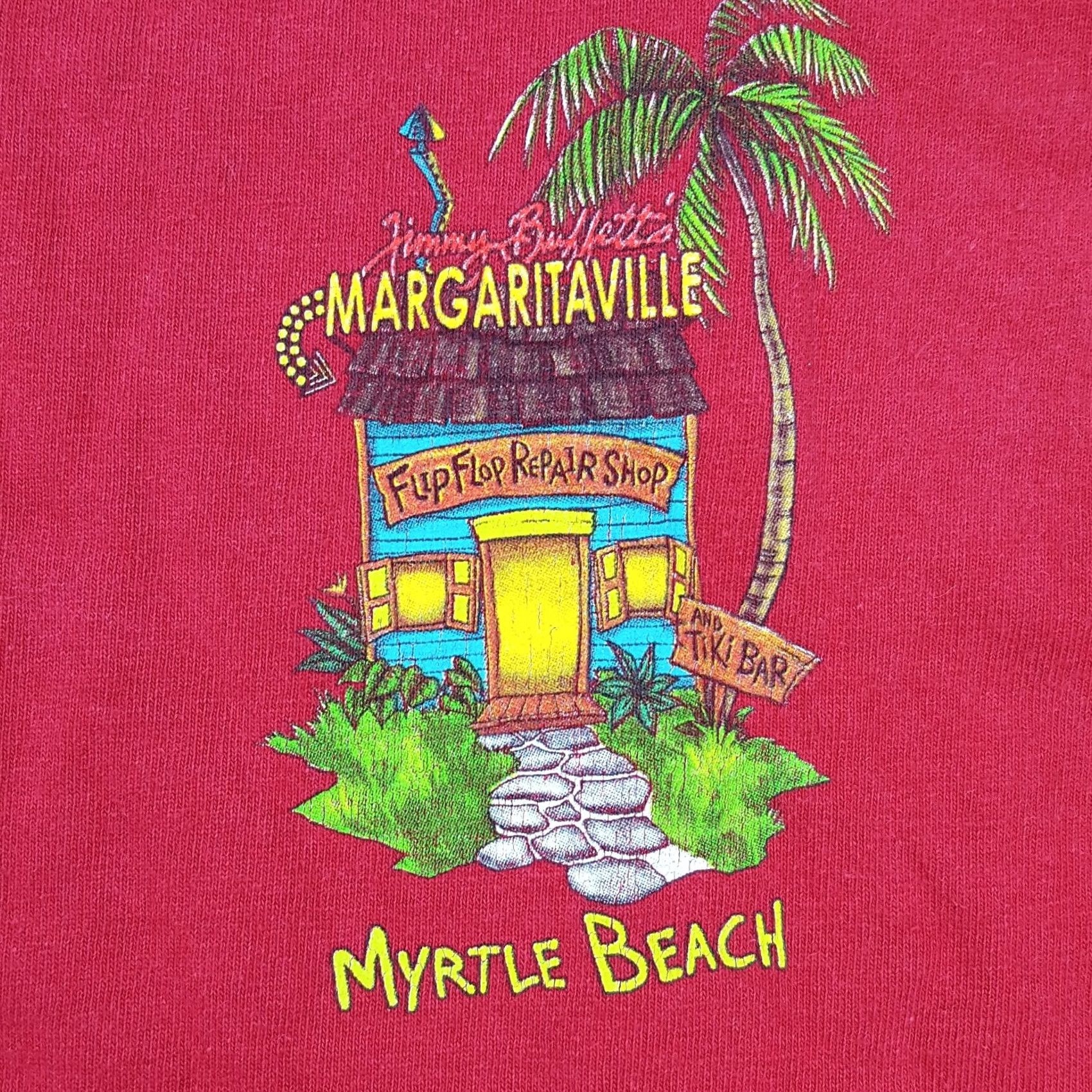 Vintage Vintage Margaritaville T-Shirt S Red Short Sleeve Crew Neck 90s Y2K Parrot Myrtle Beach Graphic Print Mens Shirt Size US S / EU 44-46 / 1 - 4 Thumbnail