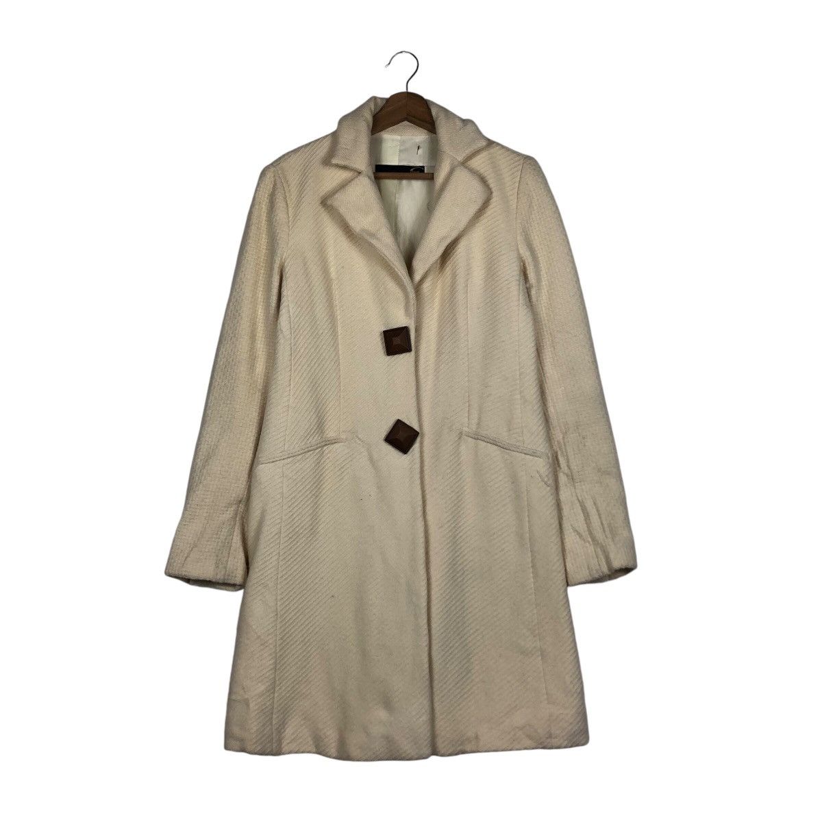 Designer × Just Cavalli 📌Just Cavalli Cream Coats Jacket Size S / US 4 / IT 40 - 2 Thumbnail
