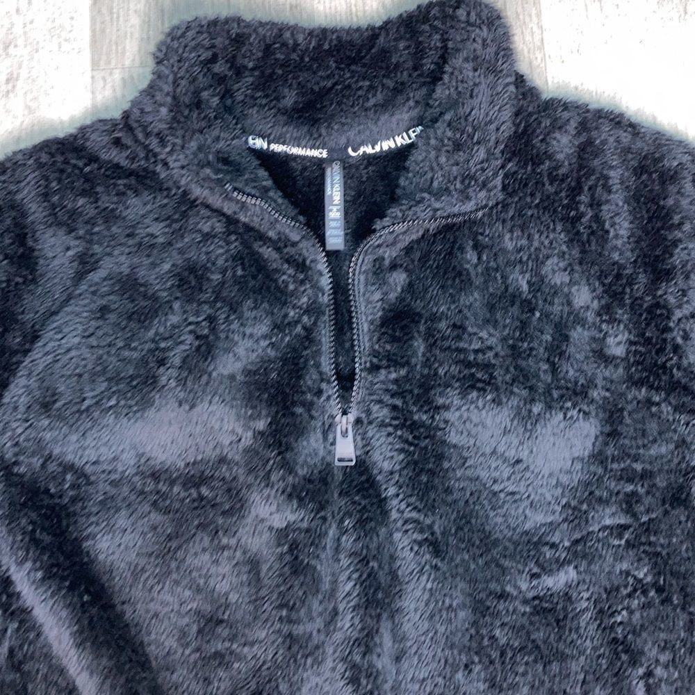 Calvin Klein Calvin Klein Performance, Black Cropped Sherpa Fleece 1/4 Zi Size XXL / US 16-18 / IT 52-54 - 11 Thumbnail