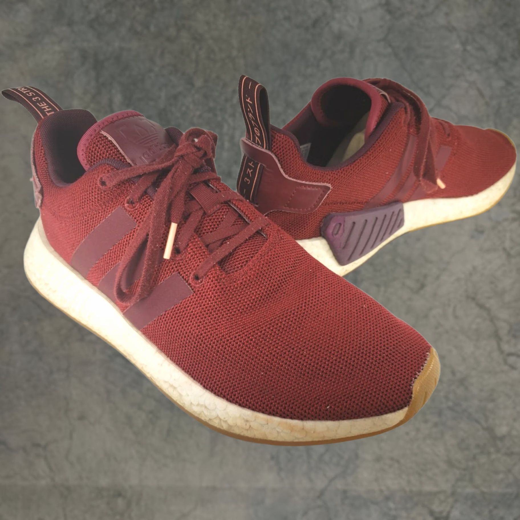 Adidas Adidas NMD R2 Sneaker Mens 9.5M Burgundy Ultraboost CQ2404 Athletic Casual Shoes Size US 9 / EU 42 - 1 Thumbnail