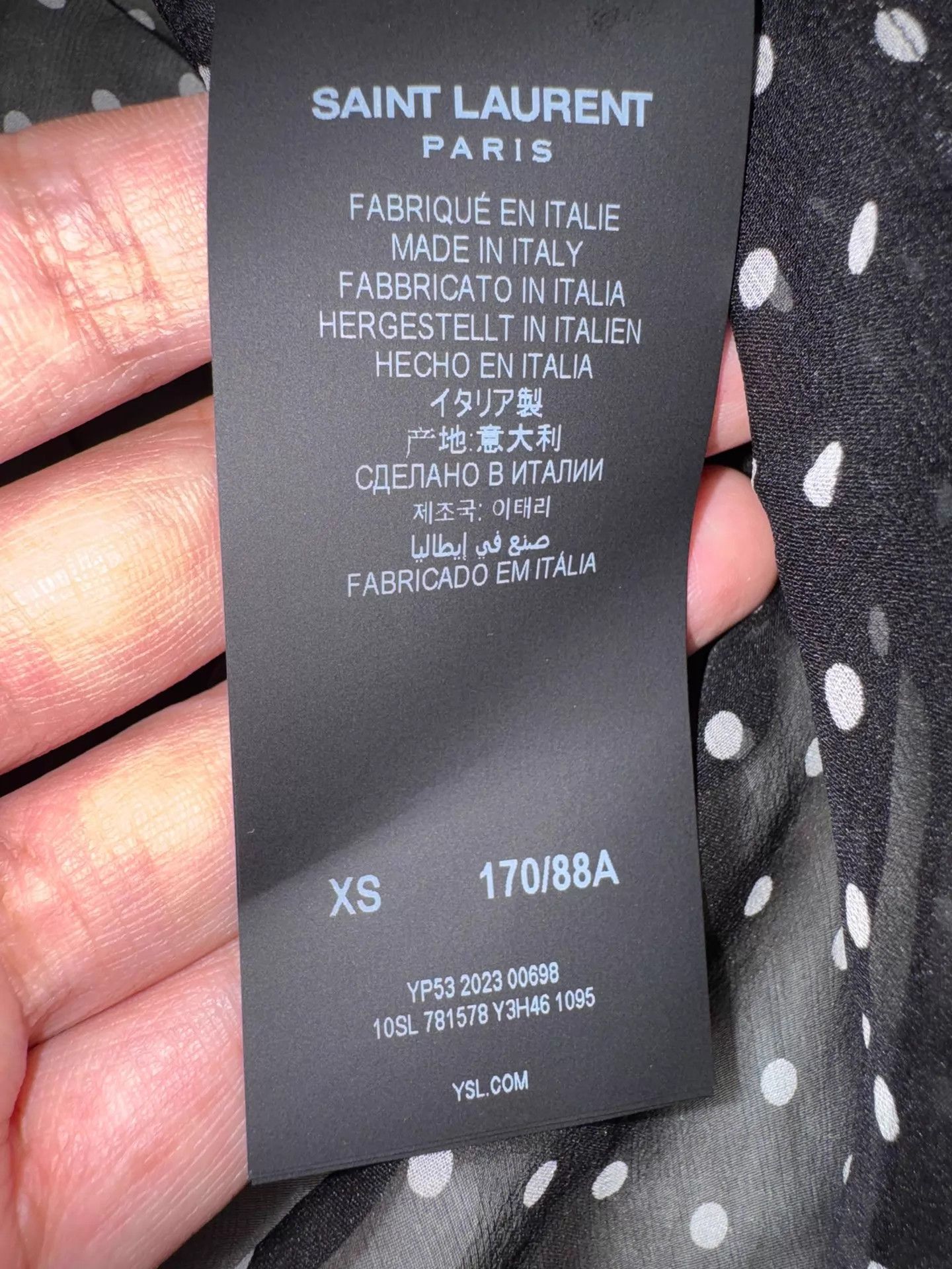Saint Laurent Paris Saint Laurent Paris 24SS Silk Polka Dot Draped