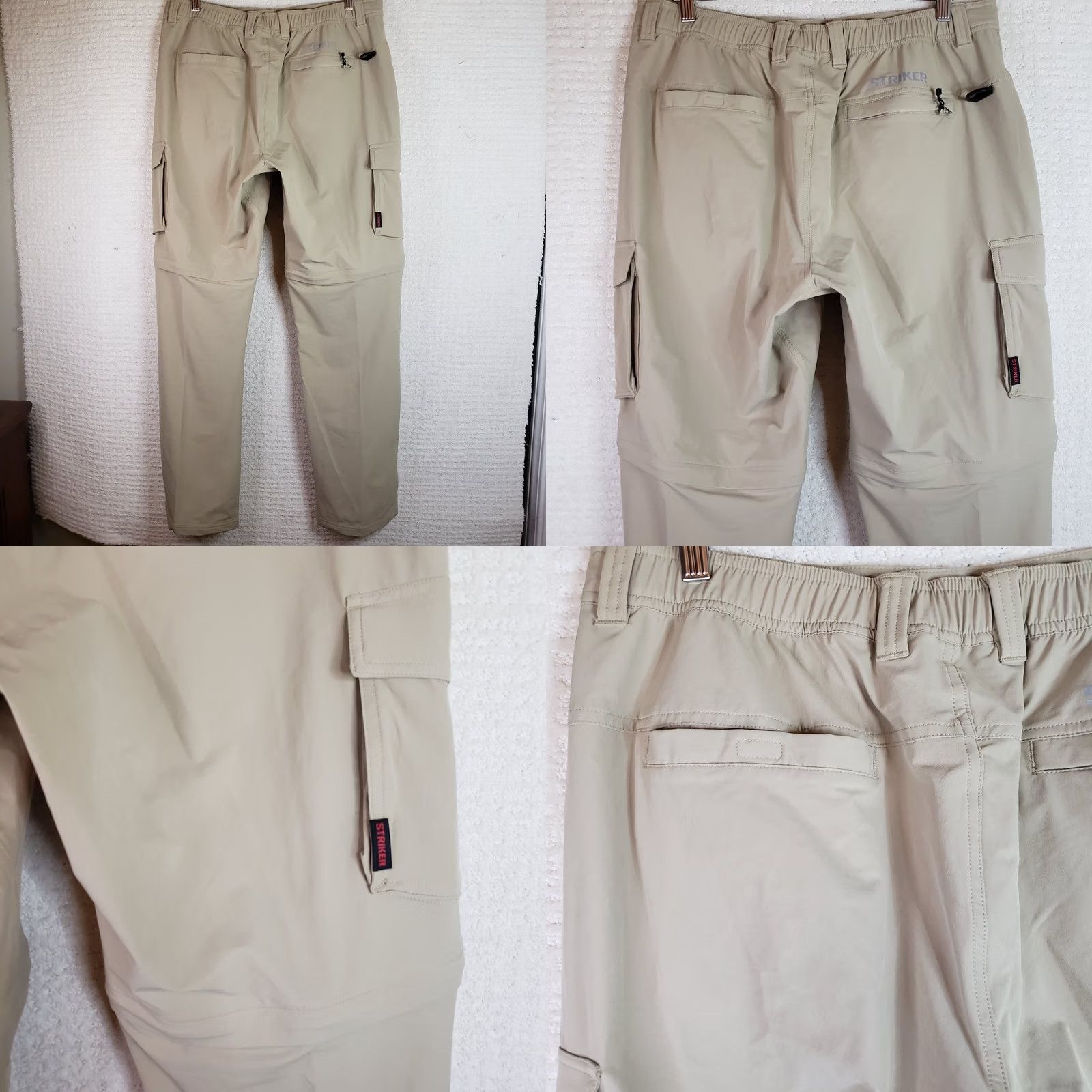 Vintage Stryker Convertible Pants Men 36x34 Khaki Beige Nylon Spandex Fishing Cargo Convertible Pockets Regular Straight 36 Waist Mens Size US 36 / EU 52 - 9 Thumbnail