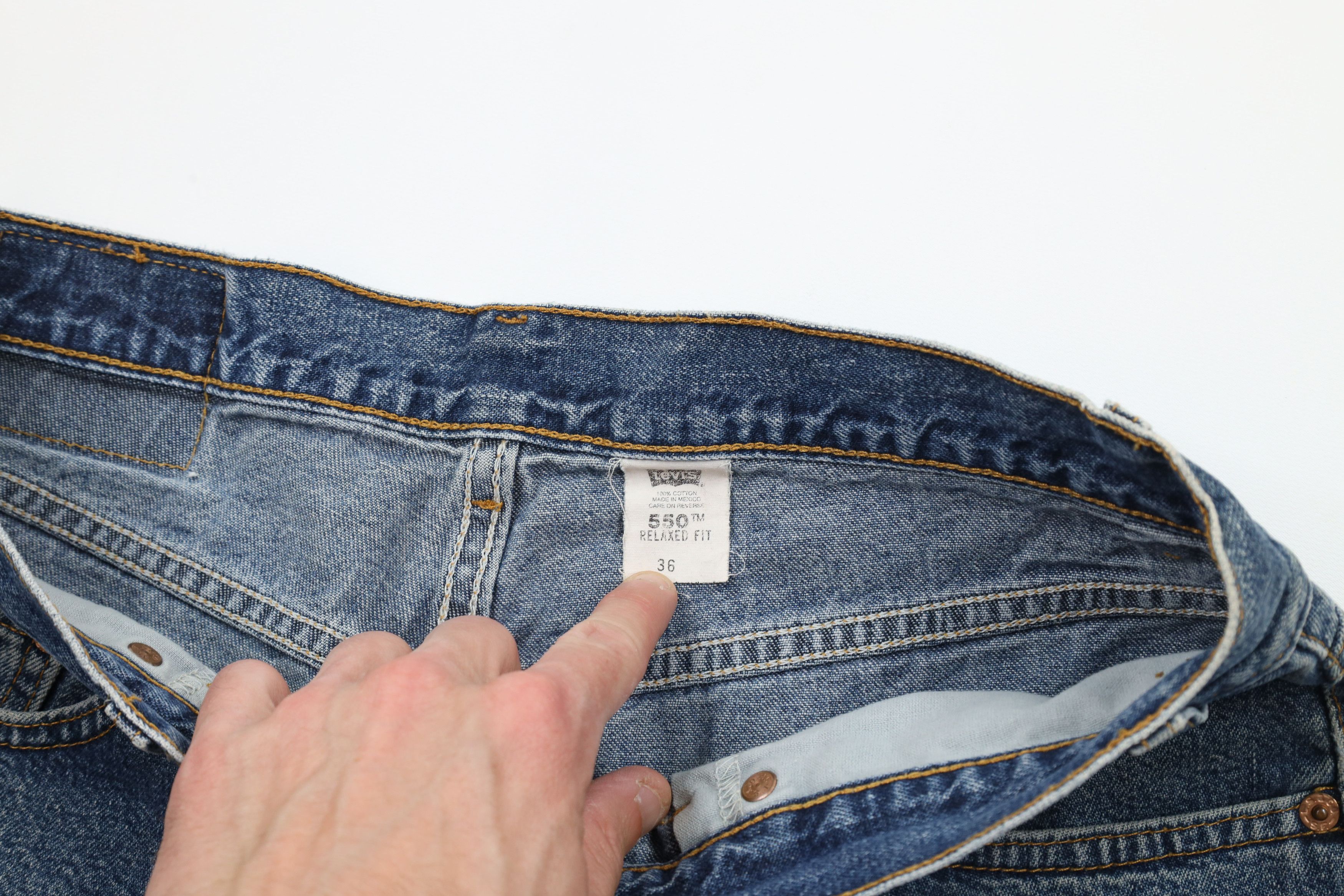 Levi's × Vintage Vintage 90s Levis 550 Fit Denim Jean Shorts Jorts Size US 36 / EU 52 - 6 Thumbnail