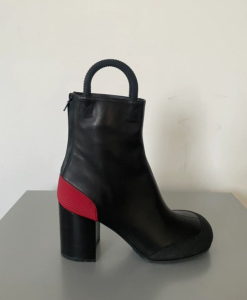 Random Identities Black High Heel Boots with Red Detail-2506 Size US 9.5 / EU 42-43 - 4 Thumbnail