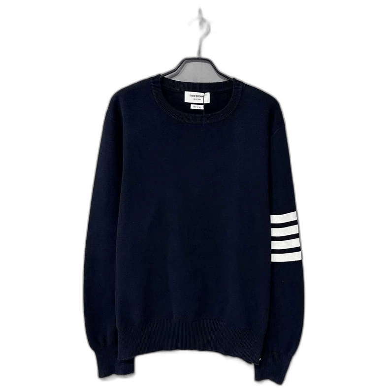 Thom Browne Thom Browne Navy Blue Knit Sweater Size US L / EU 52-54 / 3 - 1 Thumbnail