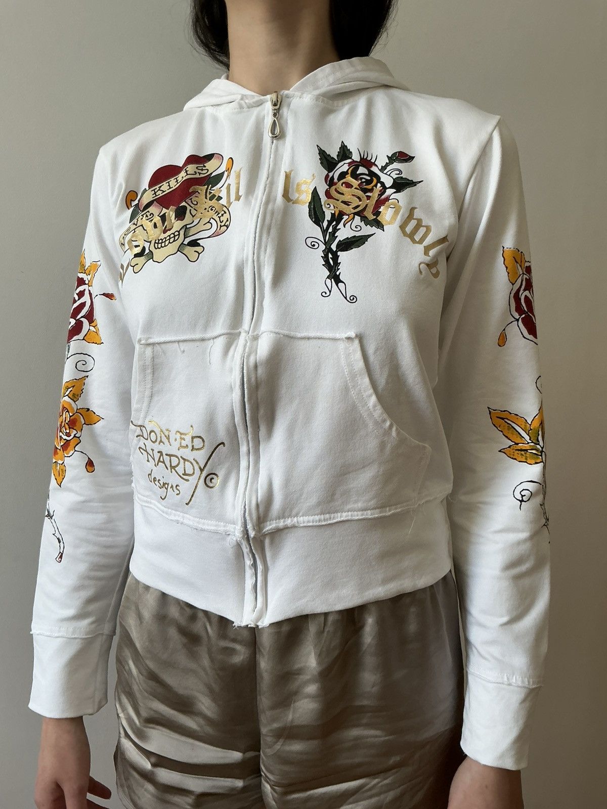 Christian Audigier × Ed Hardy × Vintage Vintage zip up hoodie big logo Size L / US 10 / IT 46 - 4 Thumbnail