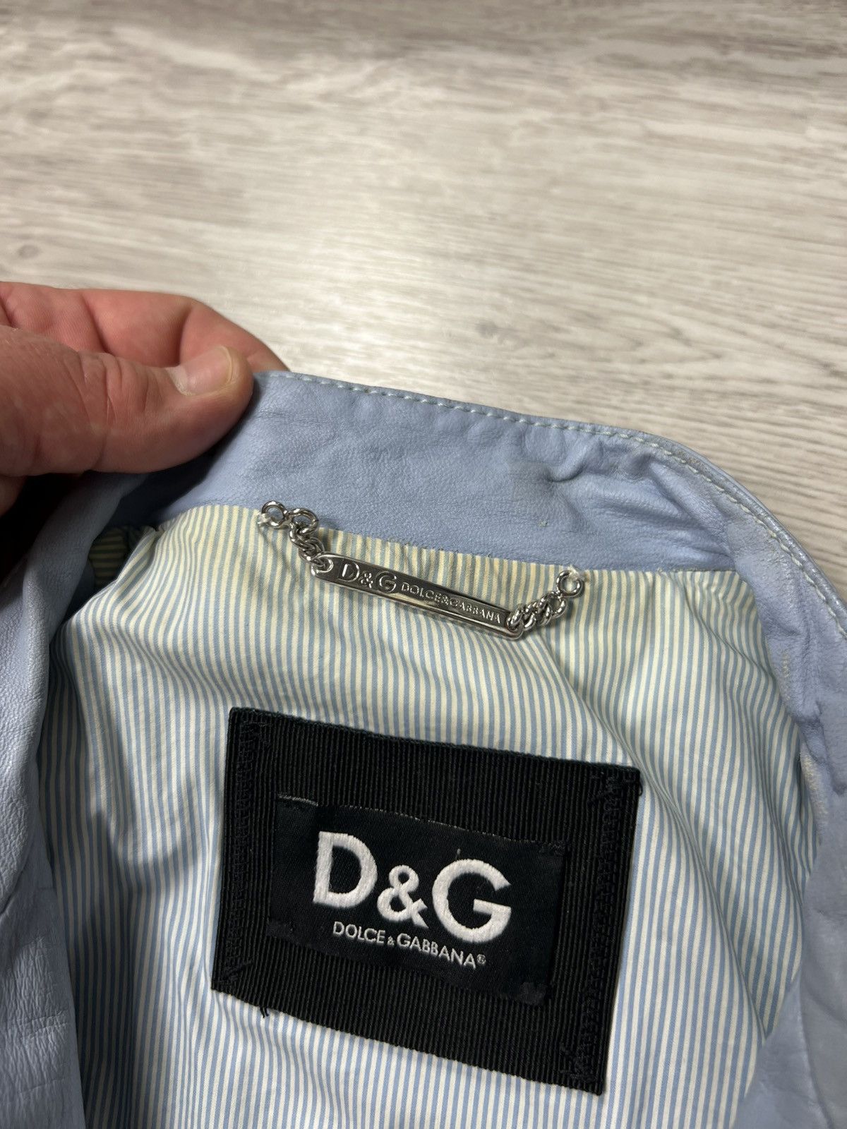 Dolce & Gabbana × Vintage Rare Dolce Gabbana Blue Leather Biker Jacket Size 44 Size M / US 6-8 / IT 42-44 - 22 Thumbnail