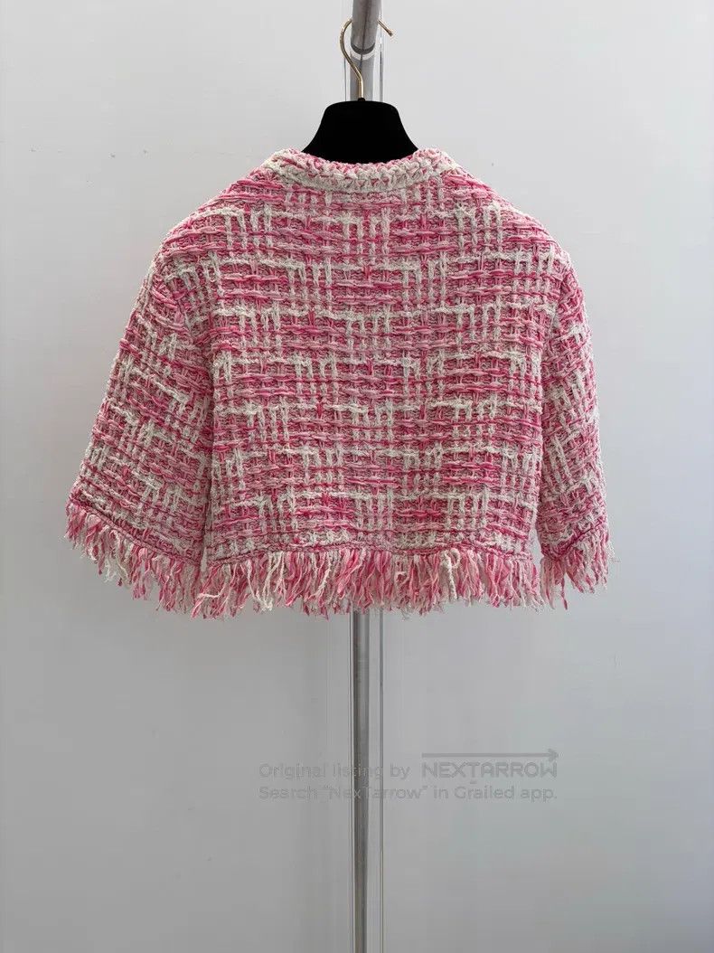 Chanel Chanel Pink tassel short knitted jacket Size XS / US 0-2 / IT 36-38 - 2 Thumbnail