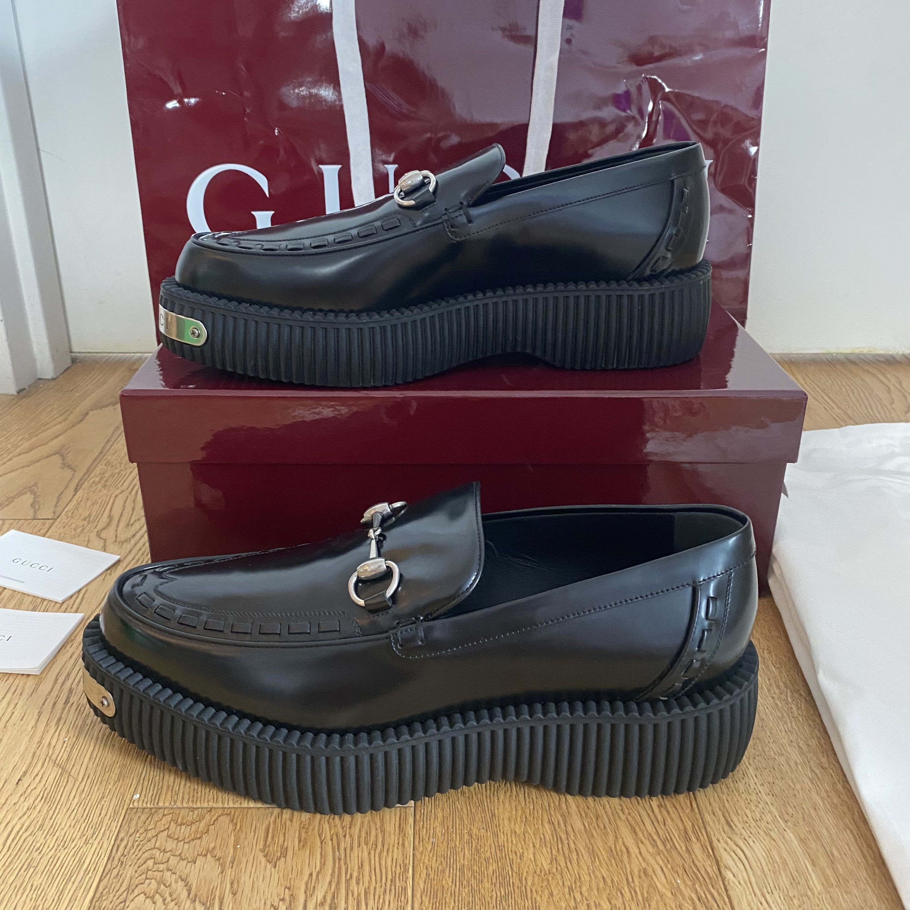 Gucci Gucci Magnum Black Platform Loafers Horsebit Creeper 9.5 EU Size US 10.5 / EU 43-44 - 4 Thumbnail