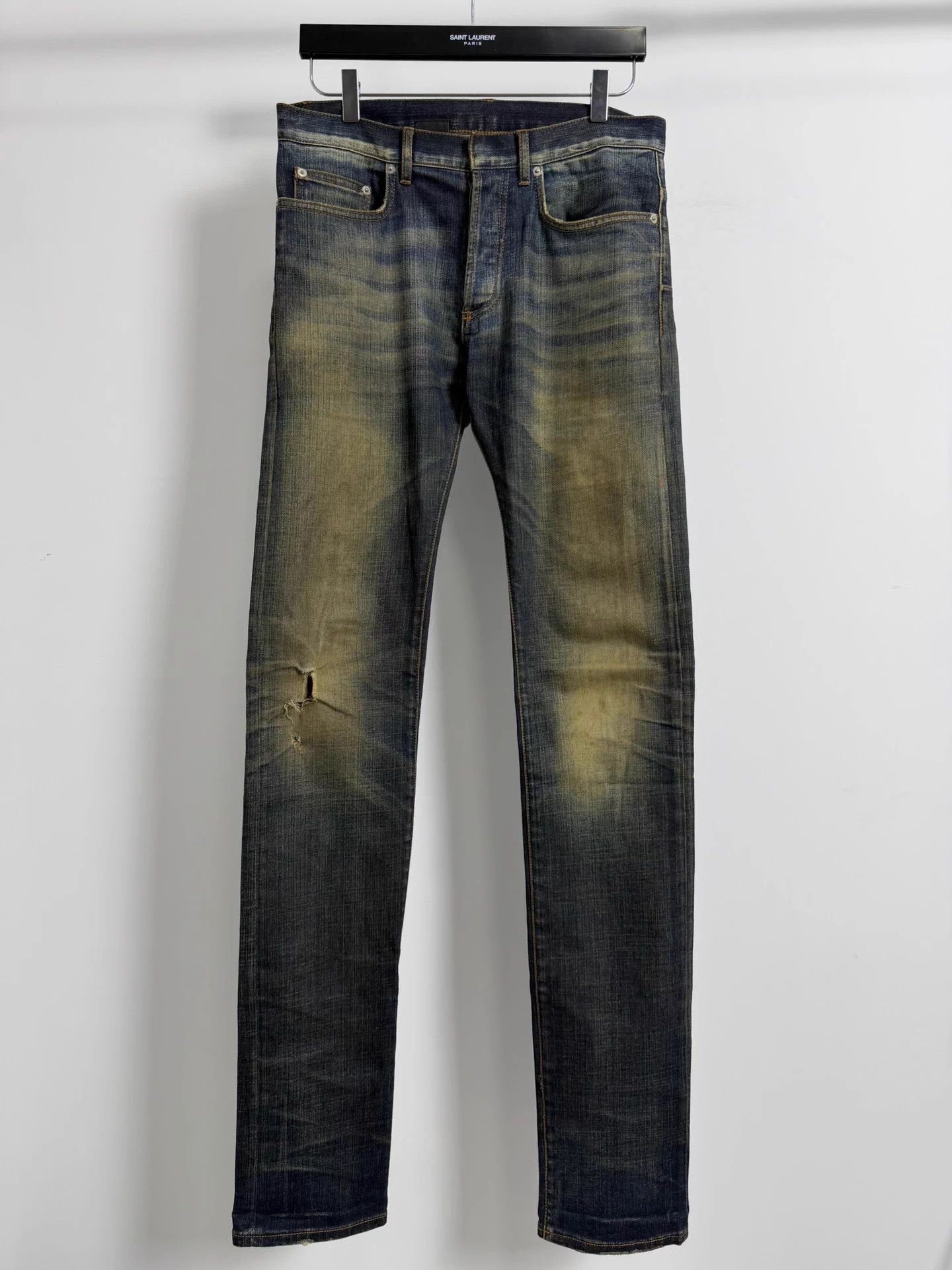 Dior Dior Homme Muddy Wash Knee Destroy Skinny Jeans Size US 29 - 1 Thumbnail