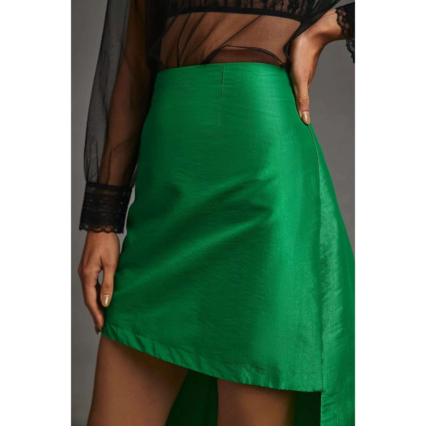 Anthropologie New Anthropologie Maeve Asymmetrical Sateen Skirt $148 Gr Size 26" / US 2 / IT 38 - 3 Thumbnail