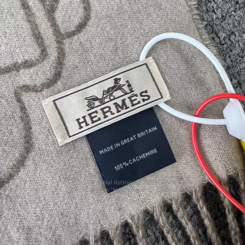 Hermes Hermes Beige Horse-bit Fringe Cashmere Scarf Size ONE SIZE - 5 Thumbnail