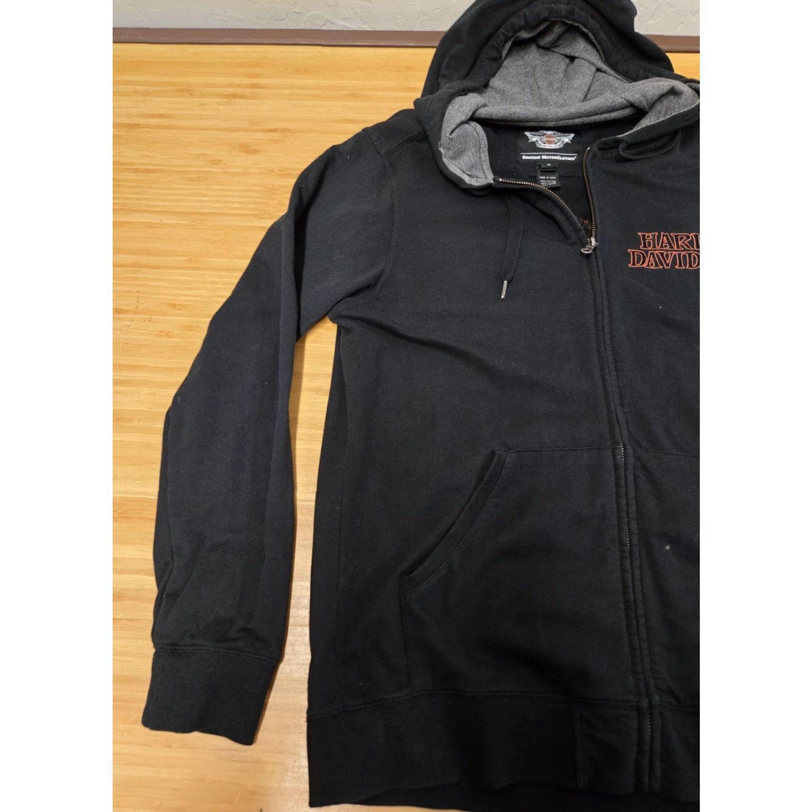 Harley Davidson VINTAGE Harley-Davidson Hoodie Mens M Black Full Zip Embroidered Skull Flames Size US M / EU 48-50 / 2 - 3 Thumbnail