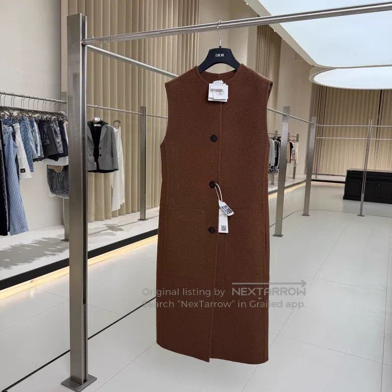Hermes Hermes Brown Cashmere Single Button Vest Coat Size XXS / US 00 / IT 34 - 1 Thumbnail