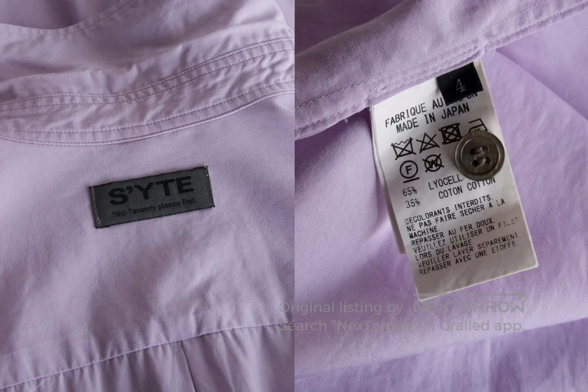 Yohji Yamamoto Elegant Purple Embroidered Shirt by Yohji Yamamoto. Size US XL / EU 56 / 4 - 9 Thumbnail