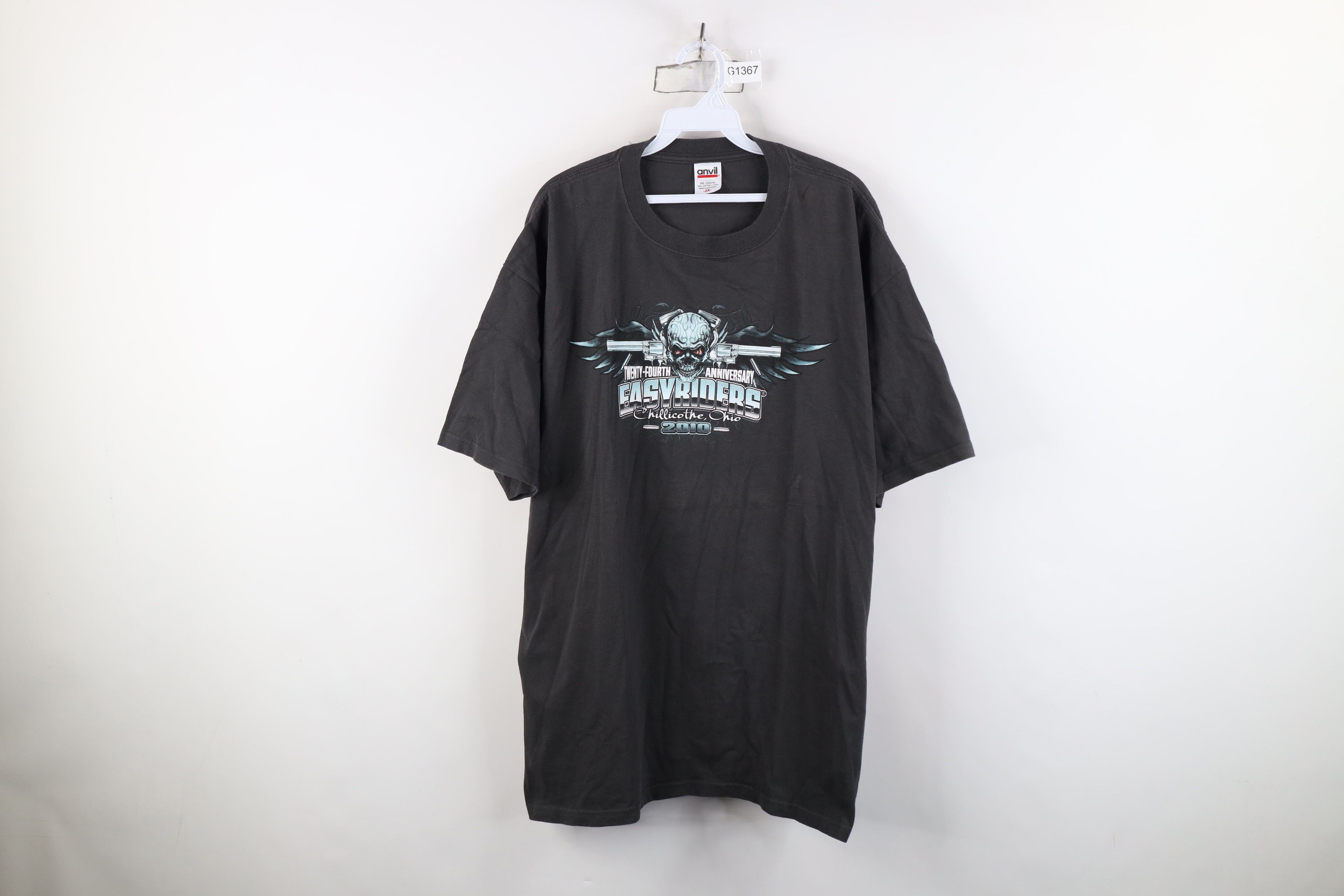 Vintage Vintage Y2K Motorcycle Skull Tribal Fire Flames T-Shirt Size US XXL / EU 58 / 5 - 1 Thumbnail