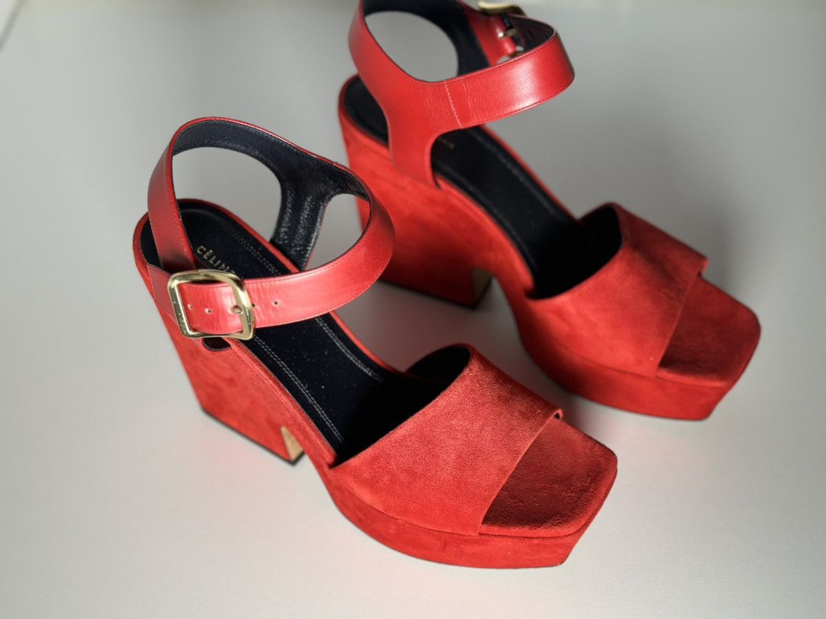 Celine Celine sandals women red 🔥 38.5 s Size US 8.5 / IT 38.5 - 11 Thumbnail
