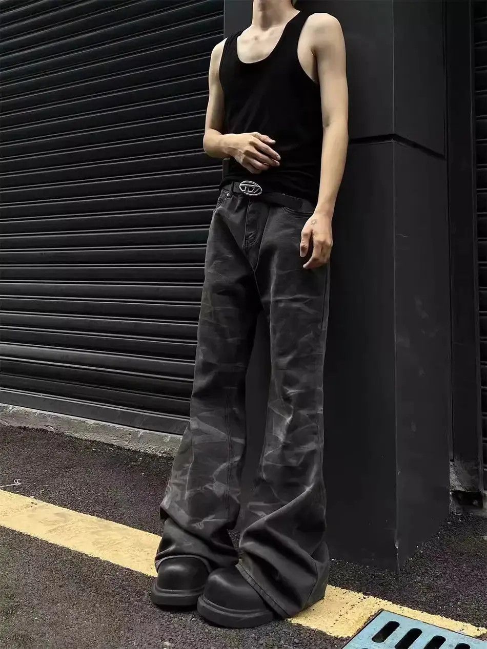 Japanese Brand Retro loose washed wave pattern jeans Size US 32 / EU 48 - 2 Thumbnail