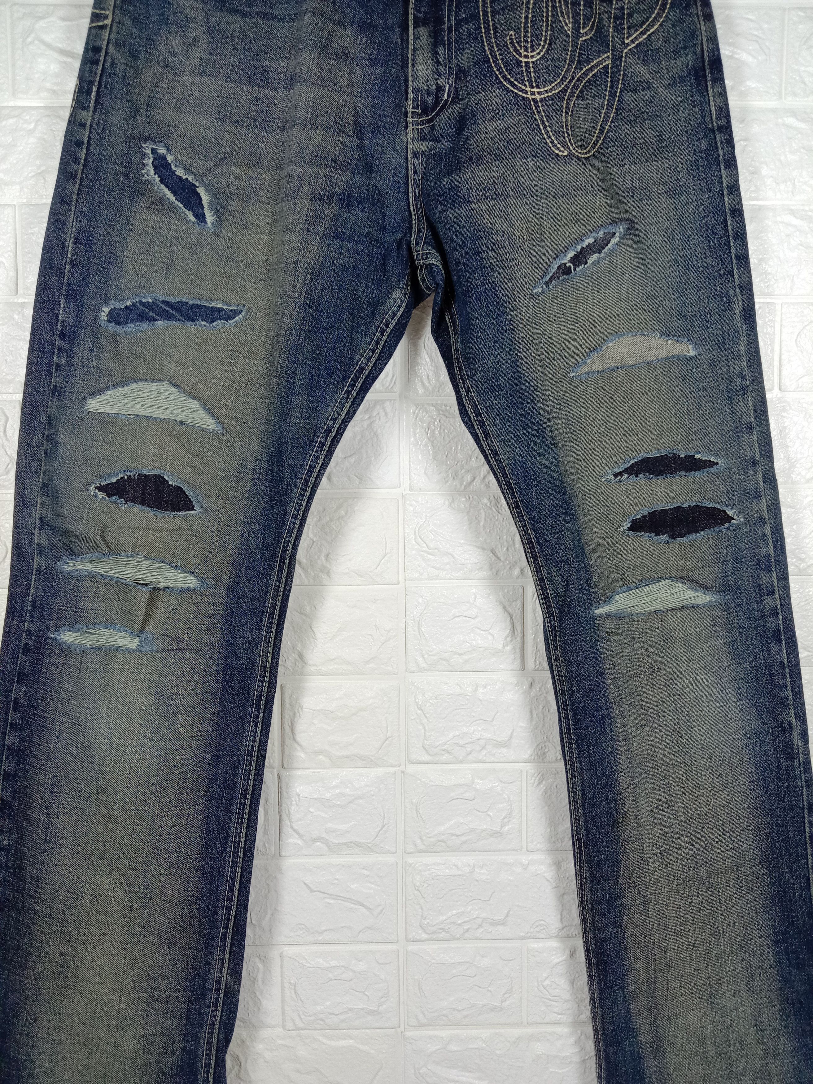 Sean John Sean John Big Logo Distressed Design Jeans Rusty Blue Denim Size US 34 / EU 50 - 3 Thumbnail