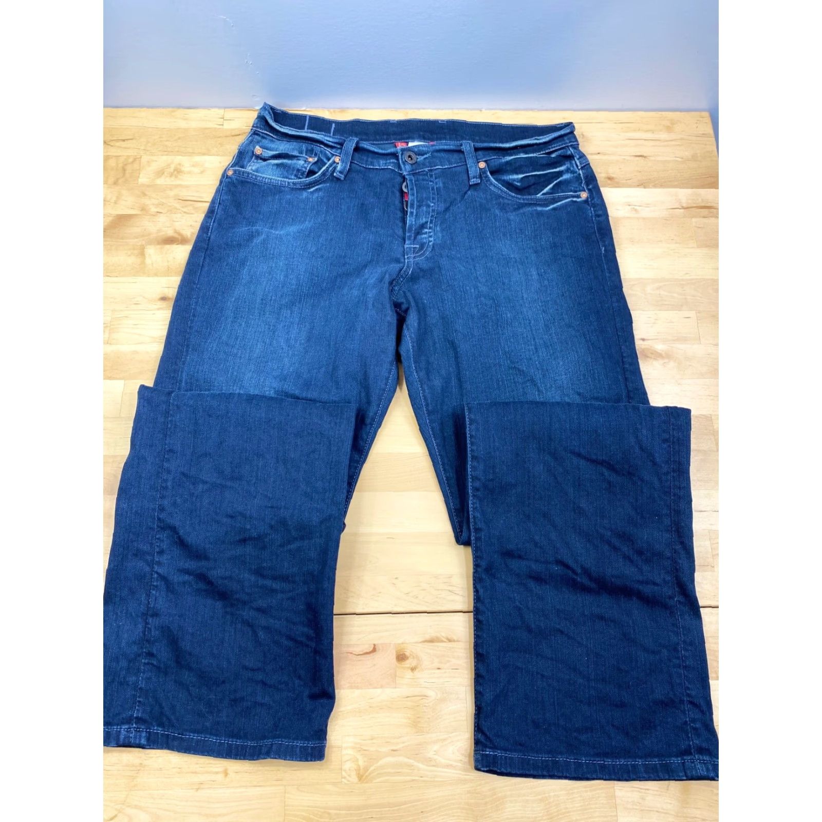 Lucky Brand Lucky Brand Jeans Women 8 Regular 28in Inseam 31in Blue Denim Flare 5-Pocket Stretch Stretchable Belt Loops Button Zipper Vintage No #2364 USA Theme Size 30" / US 8 / IT 44 - 2 Thumbnail
