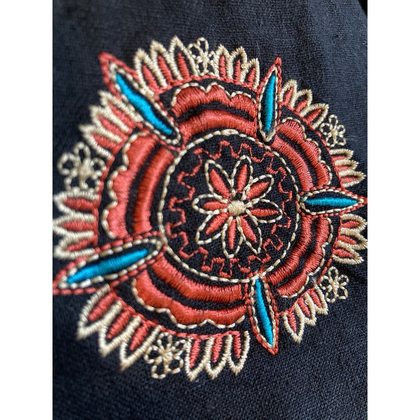 Other Vintage Linen Tunic Black Embroidered Dress Size 12 Boho Size XL / US 12-14 / IT 48-50 - 6 Thumbnail