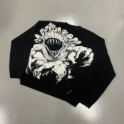 Japanese Brand Retro Demon Knitted Graphic Sweater Size US M / EU 48-50 / 2 - 4 Thumbnail