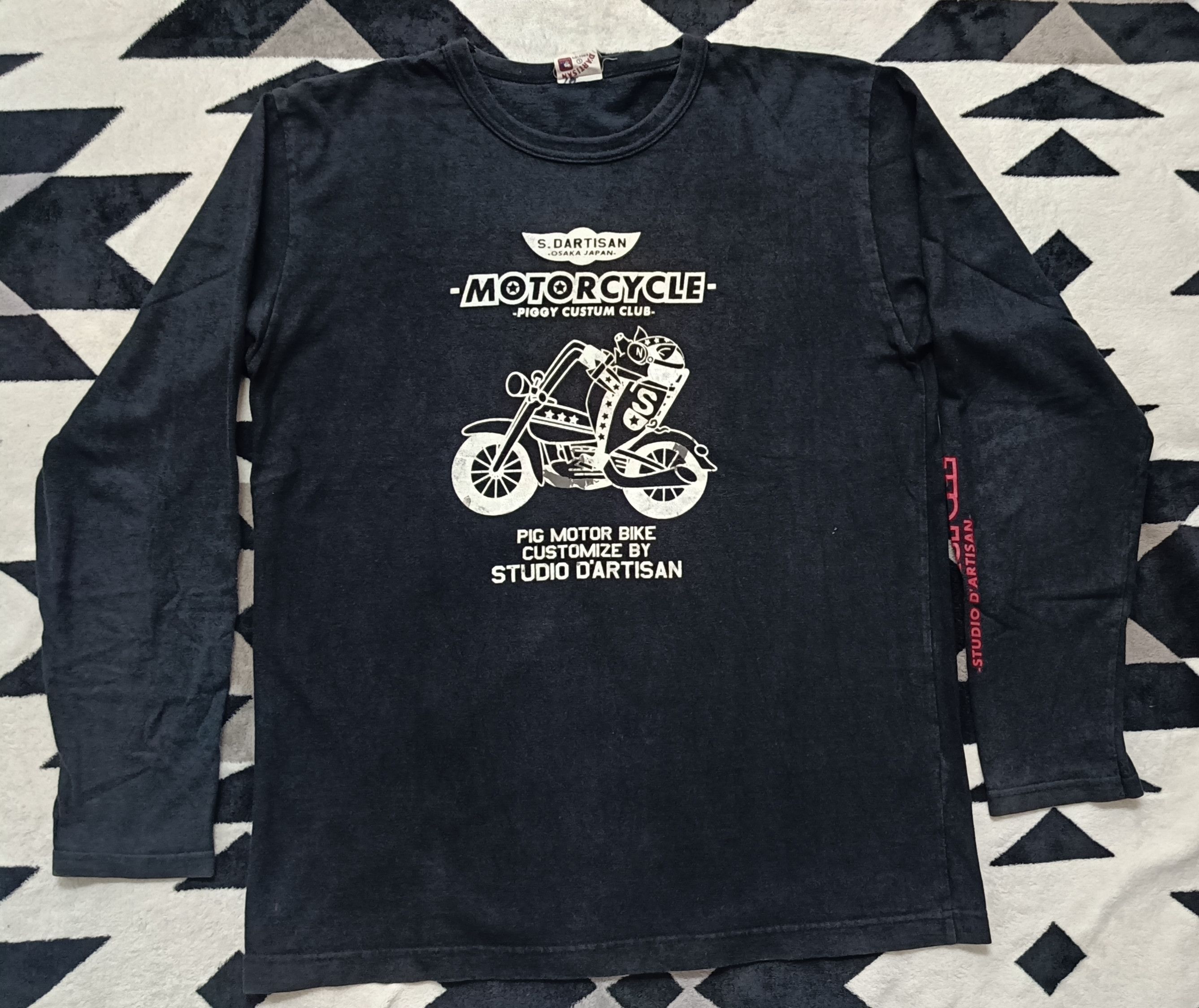 Japanese Brand 🔥🔥 Rare Studio D'Artisan Motorcycle Long Sleeve Tee Size US M / EU 48-50 / 2 - 2 Thumbnail