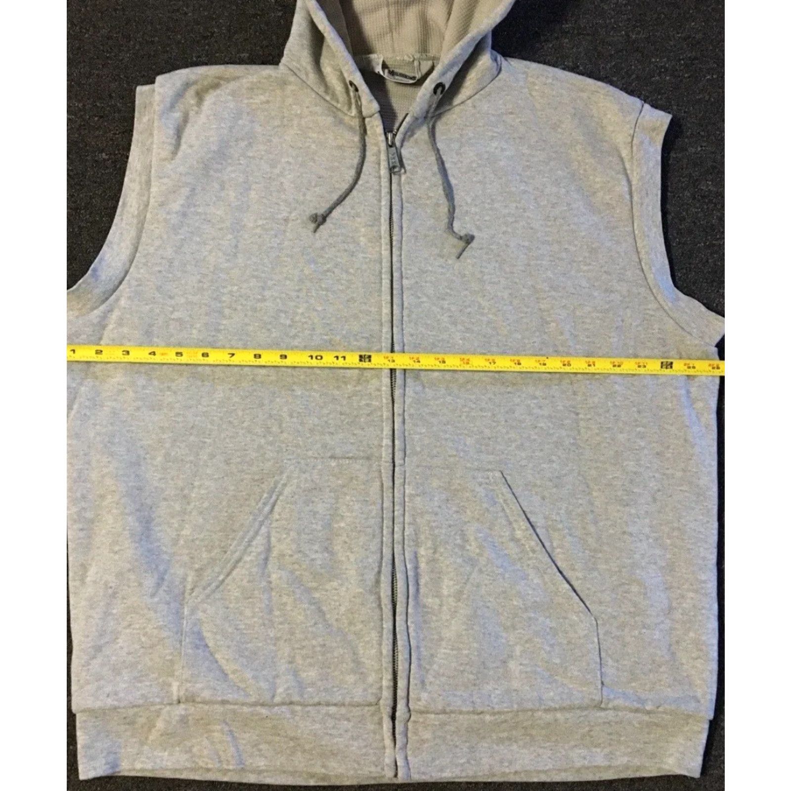Vintage VINTAGE 90s Thermal Waffle Zip Hoodie Vest XL USA Grunge Skate Surf Punk Biker 80s Sweatshirt Mens Gray Faded USA Zip Full Zip Thermal Sized XL Size US XL / EU 56 / 4 - 5 Thumbnail