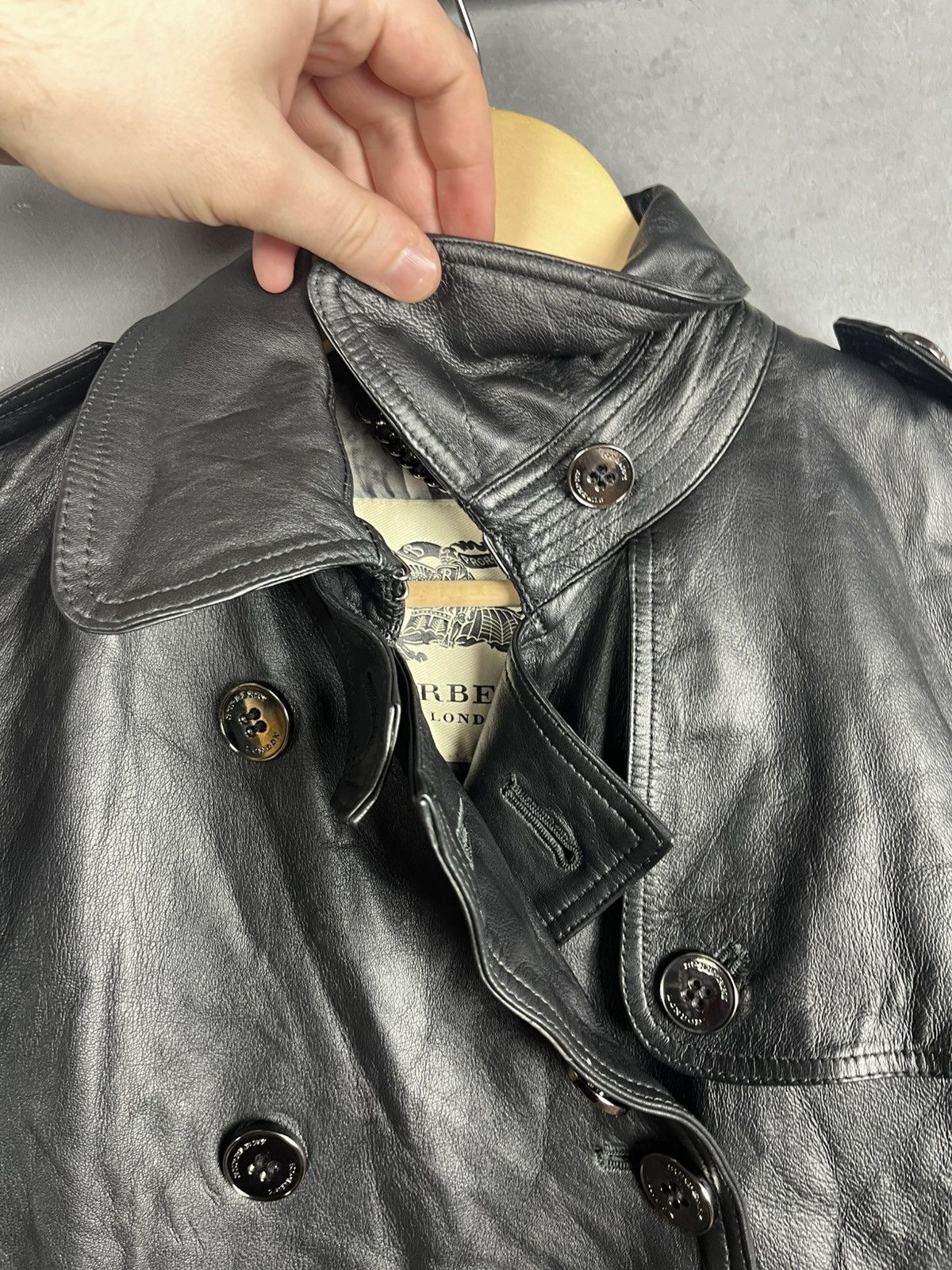 Burberry Burberry avant garde y2k leather coat jacket RARE Size M / US 6-8 / IT 42-44 - 9 Thumbnail