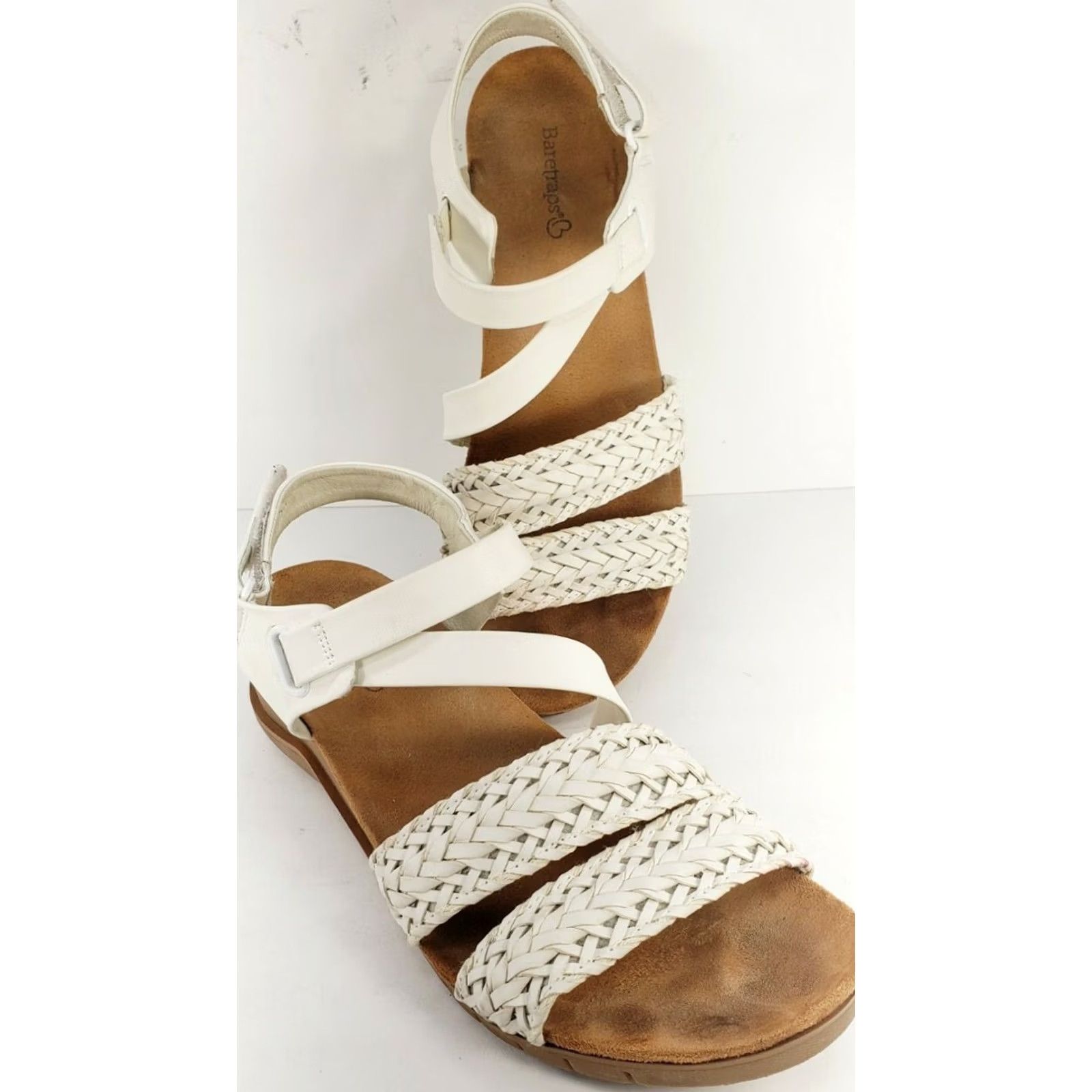 Vintage Bare Traps Celan White Casual Strappy Sandal Faux Leather Adjustable Womens 8.5M Size US 9 / IT 39 - 3 Thumbnail