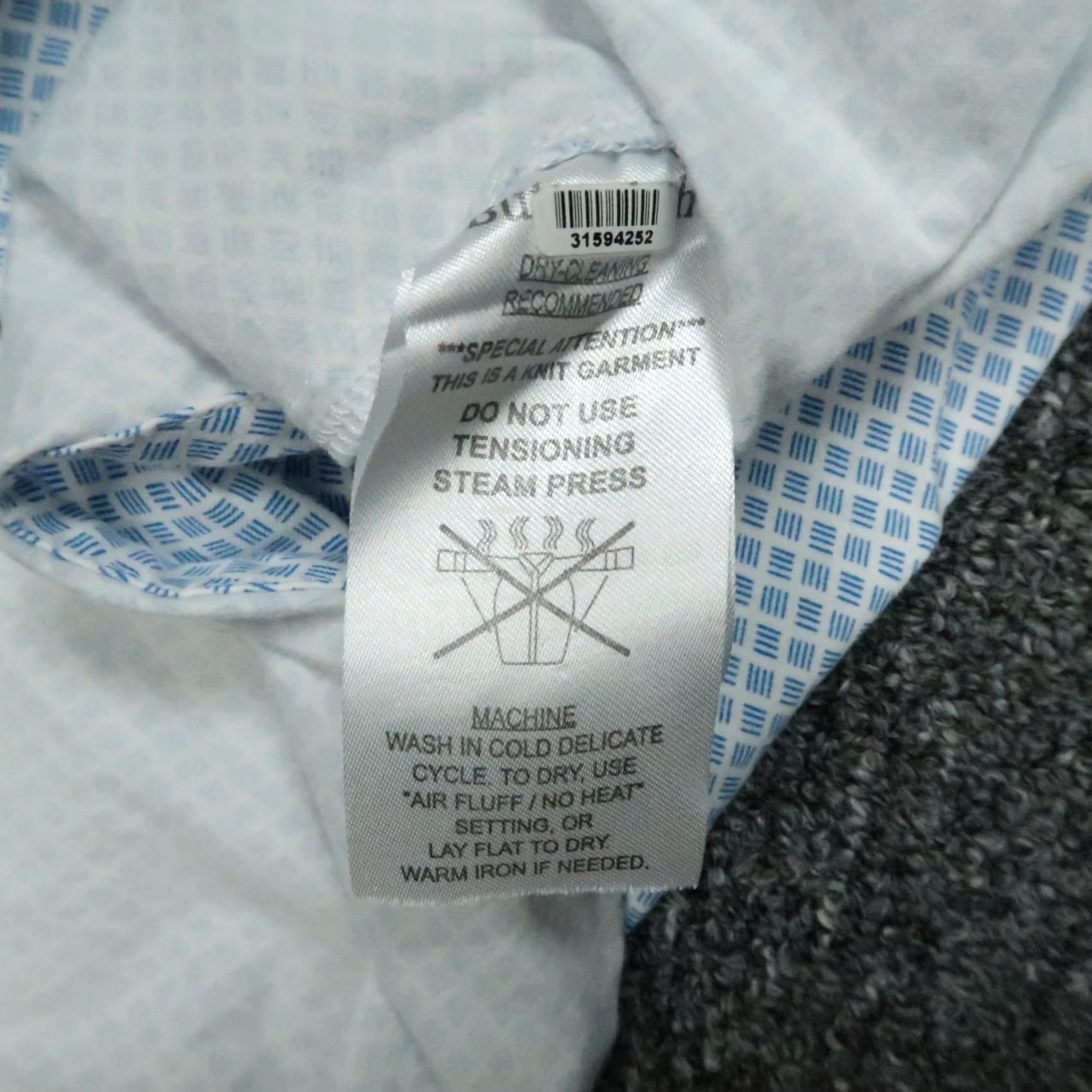 Vintage Buttercloth Shirt Mens L Blue White Geo Long Sleeve Icy Cotton Slim Fit Size US L / EU 52-54 / 3 - 4 Thumbnail