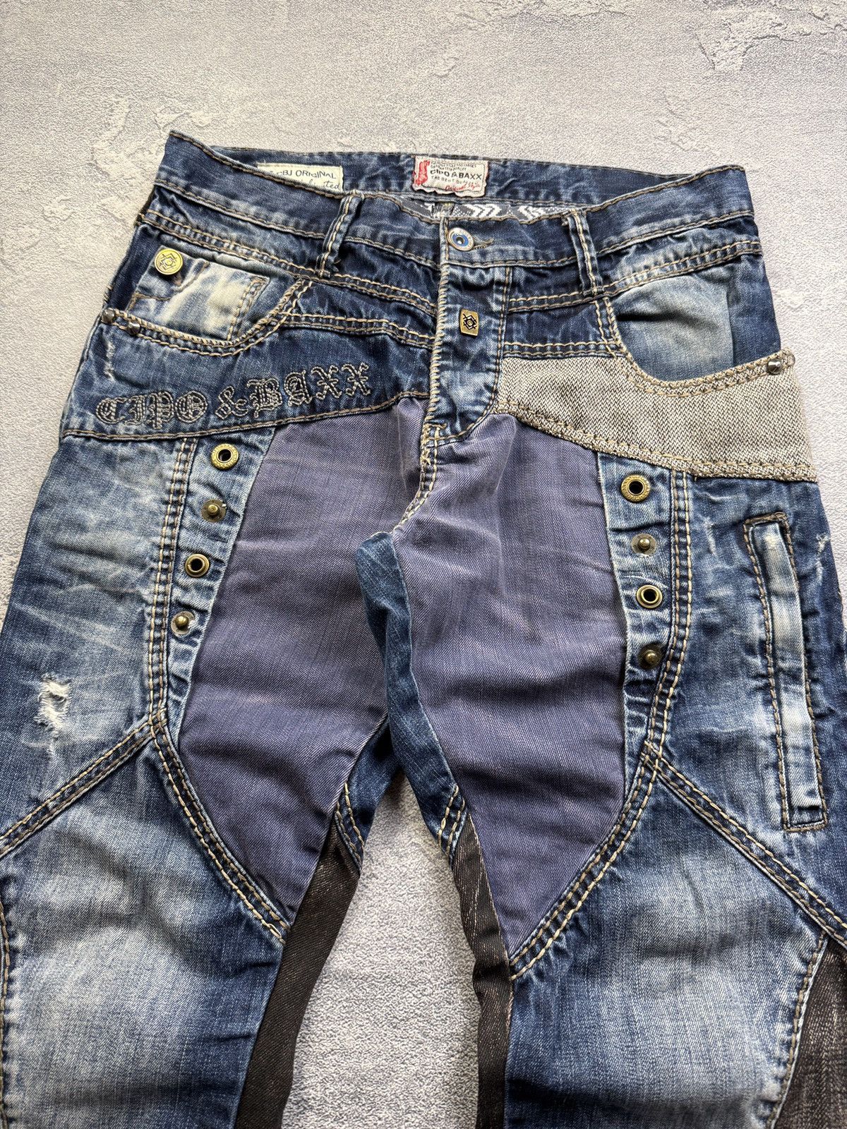 If Six Was Nine Y2K LGB Undercover Style Patchwork Denim Jeans Size US 32 / EU 48 - 2 Thumbnail