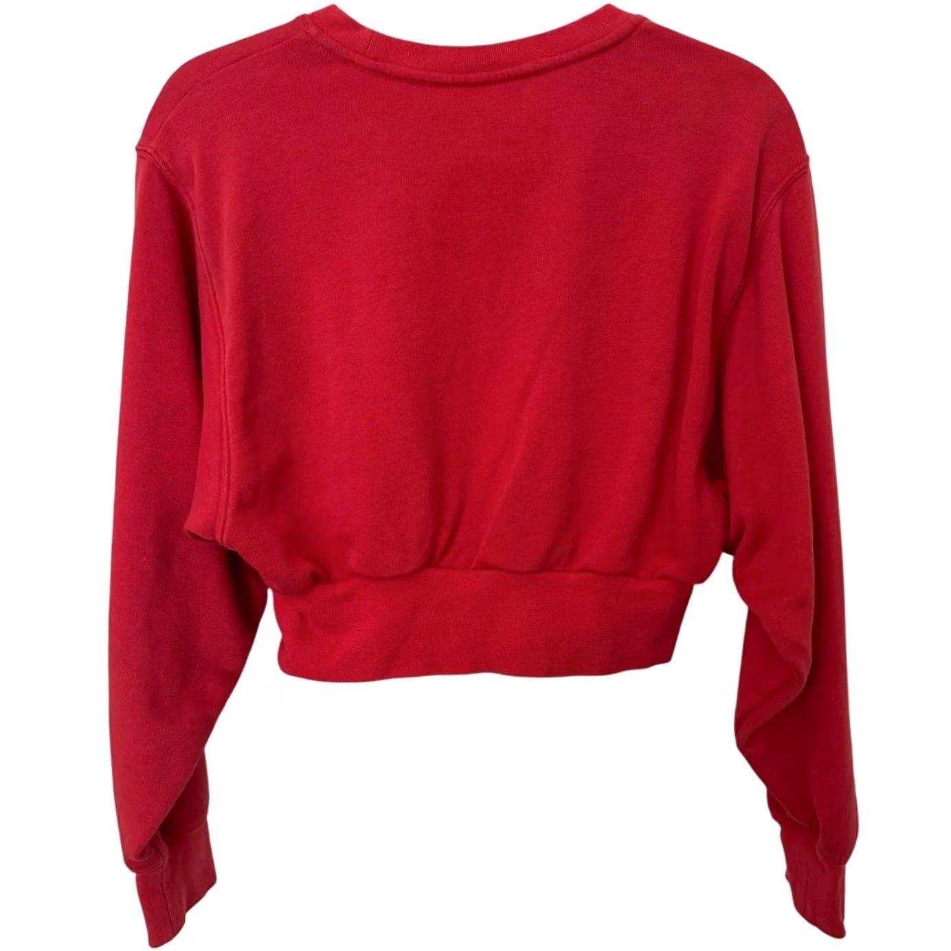 Aritzia Aritzia TNA AiryAF Red Cropped Fleece Crewneck Pullover XS Womens Sweater Size XS / US 0-2 / IT 36-38 - 4 Thumbnail