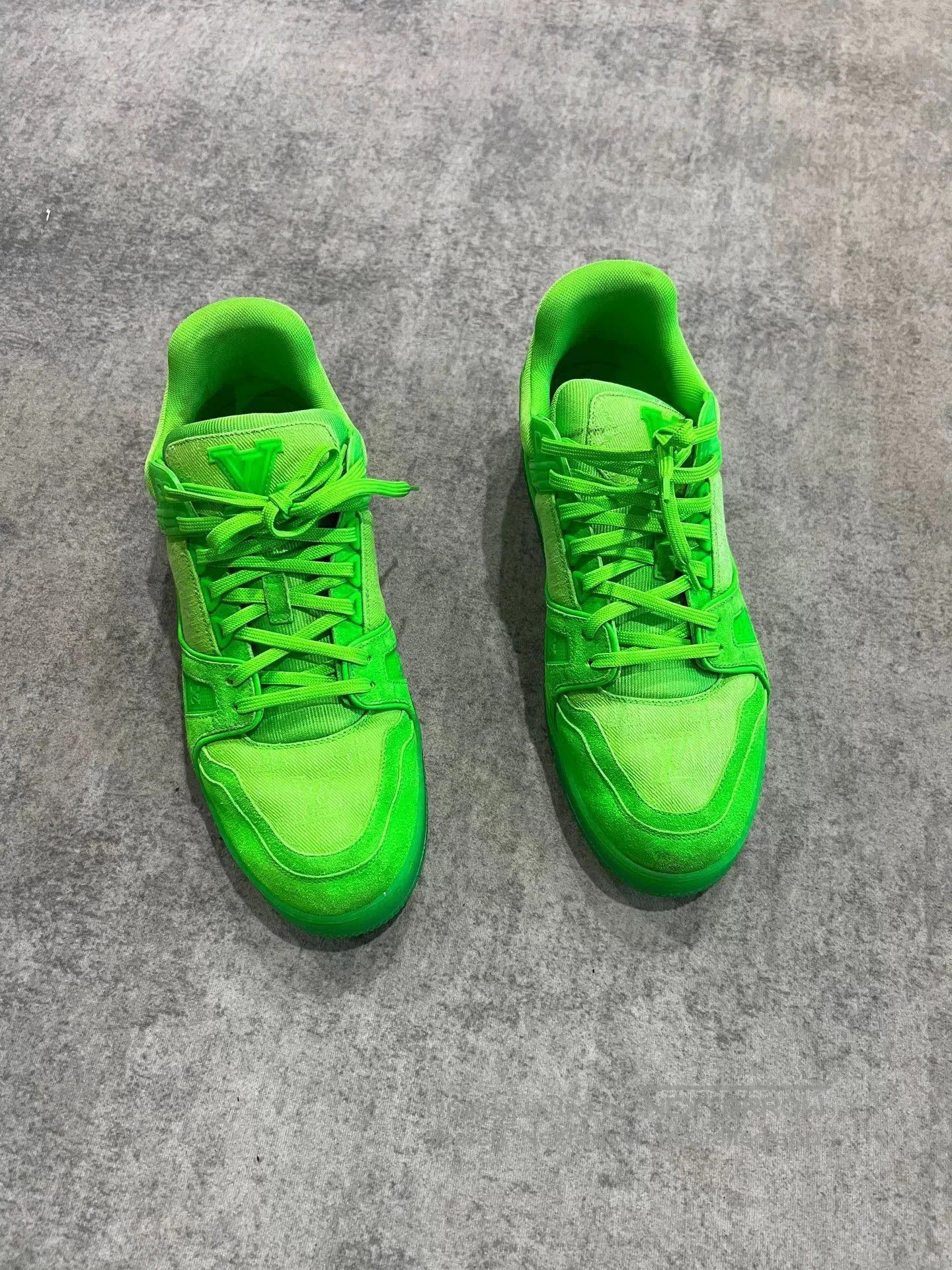 Louis Vuitton fluorescent green trainer shoes size 9. Size US 9 / EU 42 - 1 Thumbnail