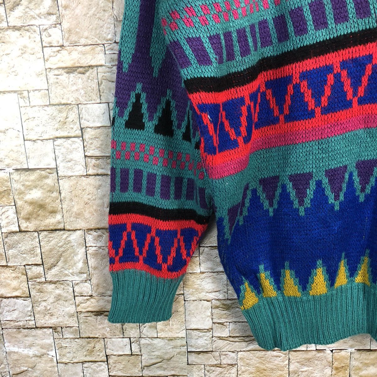Homespun Knitwear Western Collection Green vintage art Knitwear #A260 Size US M / EU 48-50 / 2 - 7 Thumbnail