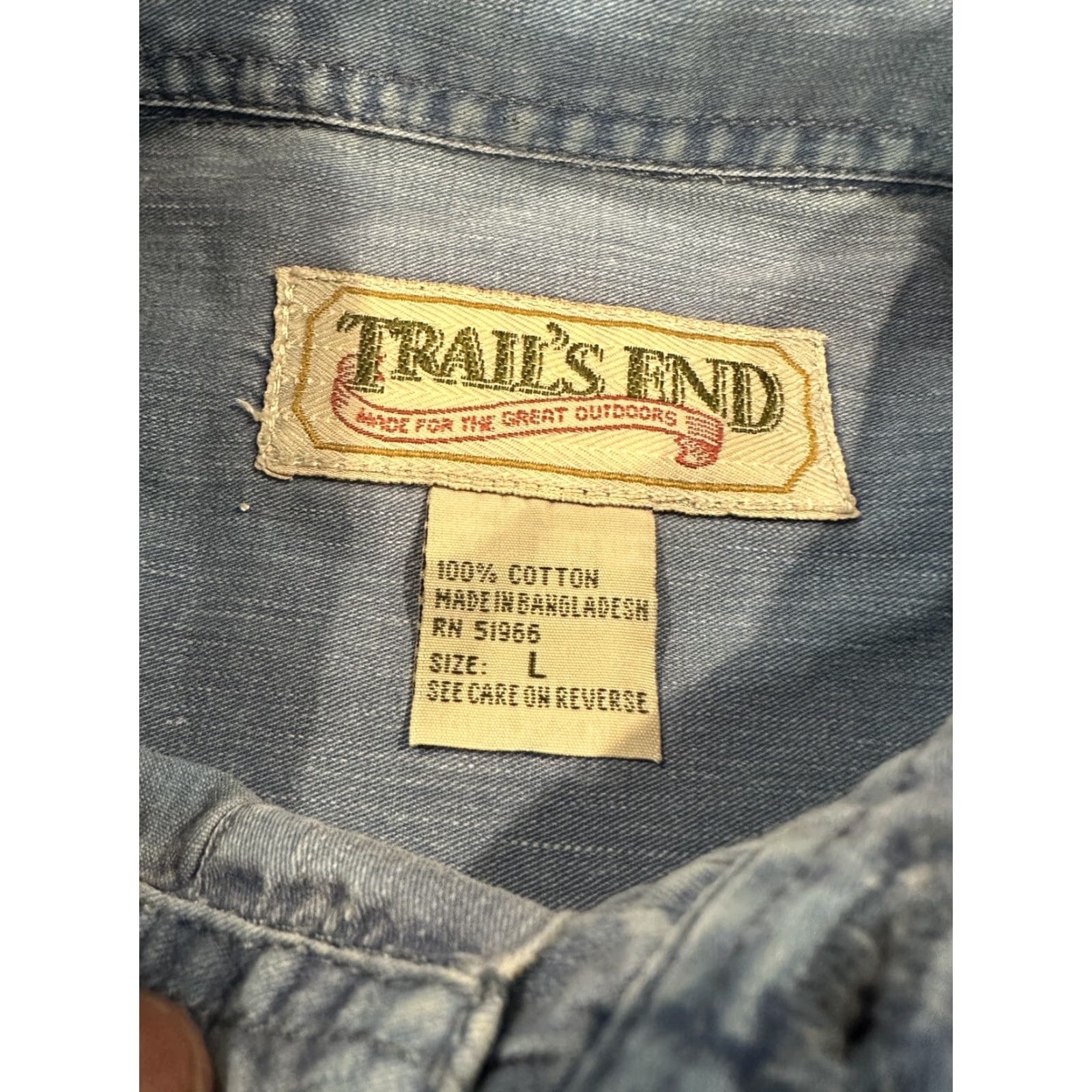 Rails VINTAGE Trails End Button-Down Shirt Chambray Long Sleeve Large Men Size US L / EU 52-54 / 3 - 3 Thumbnail