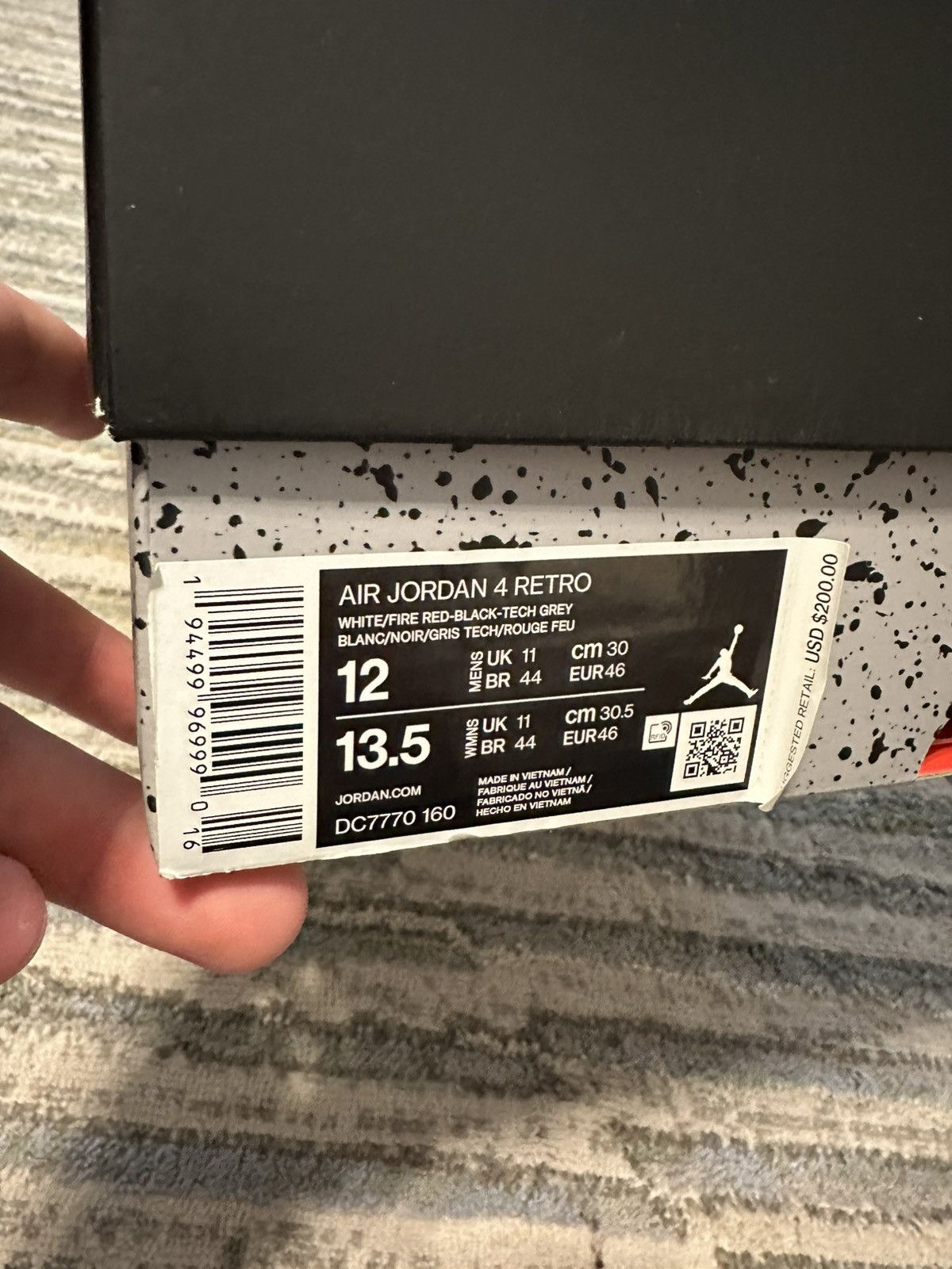 Jordan Brand Jordan 4 Retro “Fire Red” Size US 12 / EU 45 - 7 Thumbnail