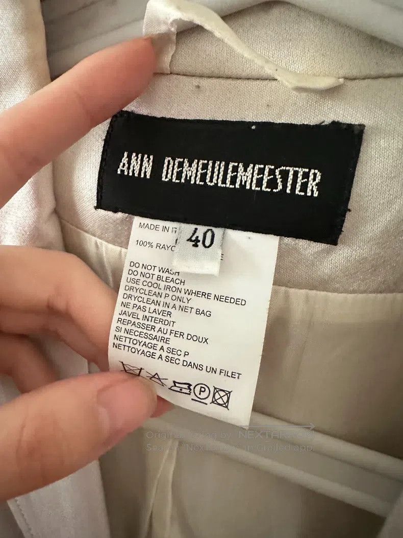 Ann Demeulemeester Ann Demeulemeester Silver White Silk Blazer Size S / US 4 / IT 40 - 5 Thumbnail
