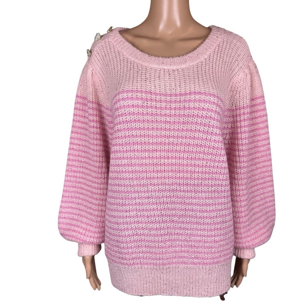 Lilly Pulitzer NWT New $148 Lilly Pulitzer Finney Peony Pink Sparkle Stri Size XL / US 12-14 / IT 48-50 - 3 Thumbnail
