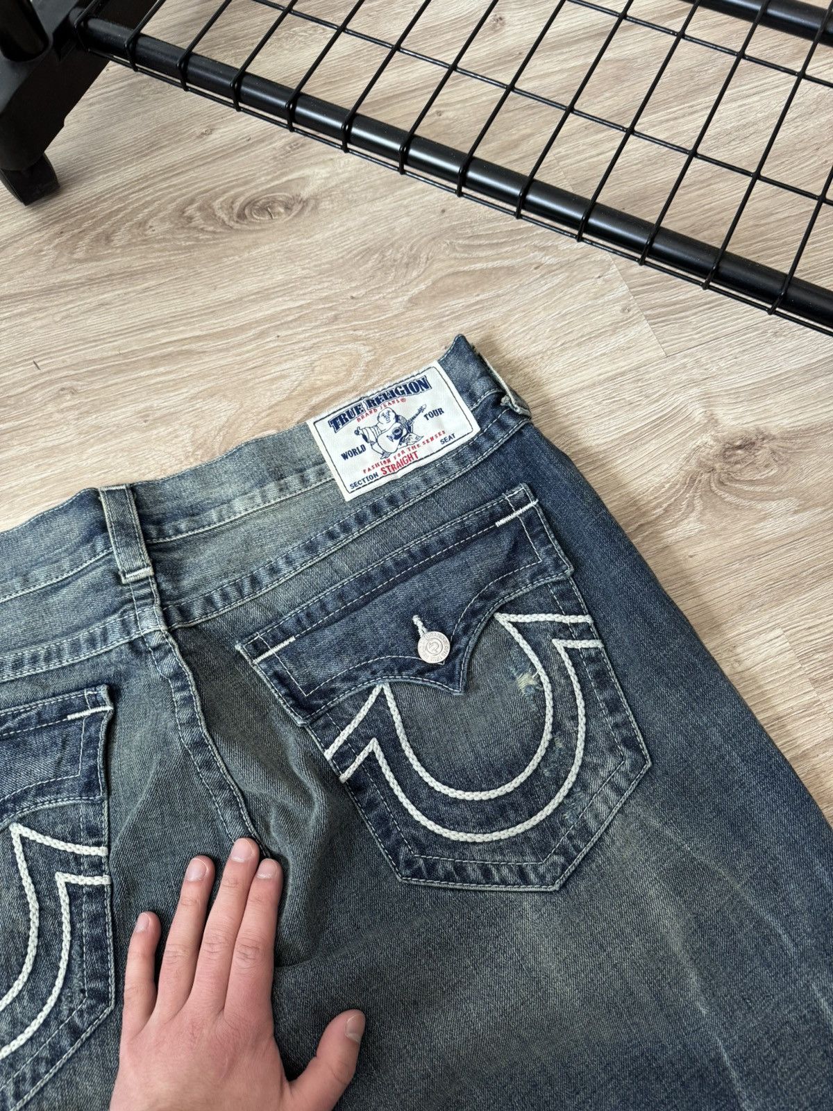 Other Vintage Y2K True Religion Distressed Washed Denim Jeans Size US 38 / EU 54 - 4 Thumbnail