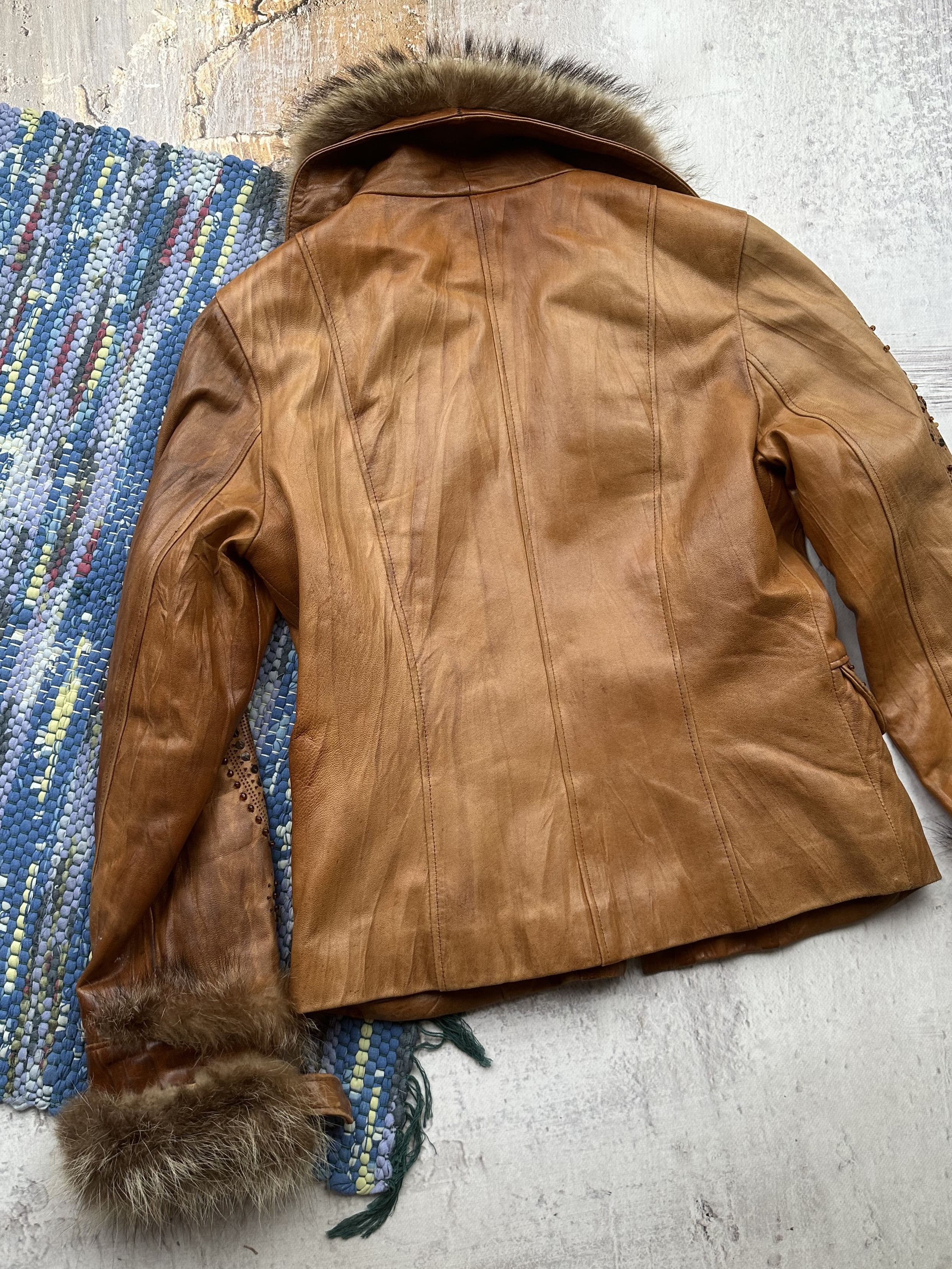 Vintage Vintage Leather and Real Fur Coat A208D15(539) Size M / US 6-8 / IT 42-44 - 8 Thumbnail