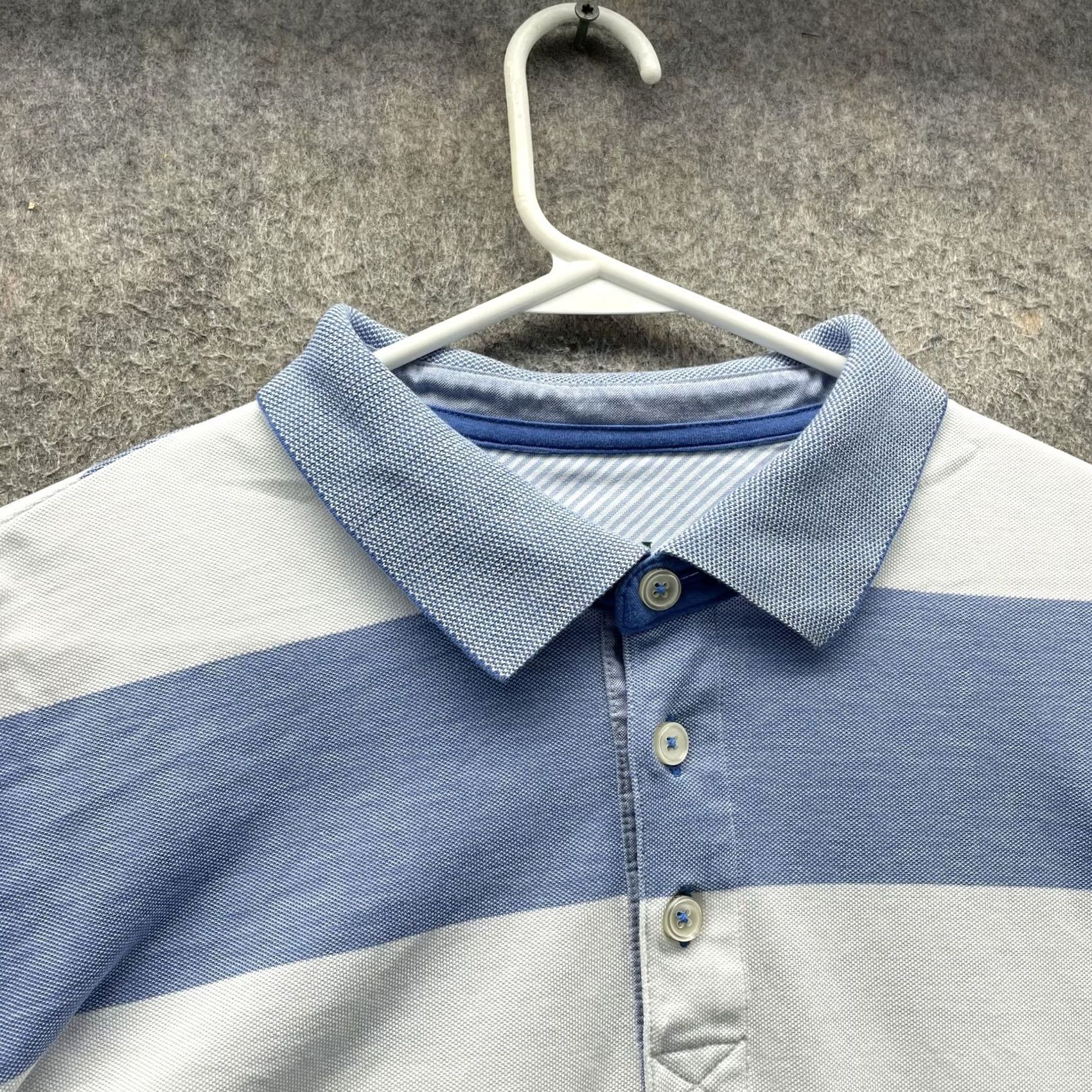 Orvis Orvis Polo Shirt Mens XL Blue White Striped Short Sleeve 100% Cotton Classic Fit Golf Casual Size US XL / EU 56 / 4 - 7 Thumbnail