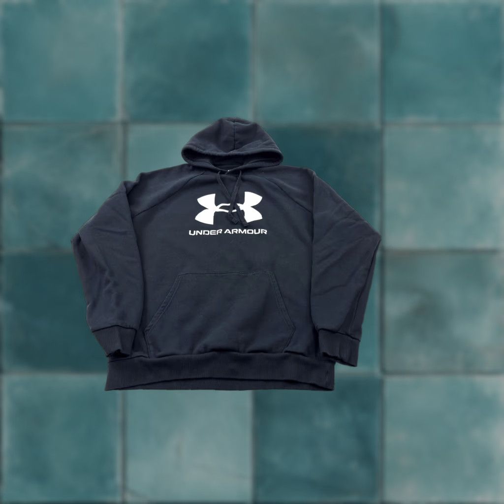 Under Armour Under Armour Hoodie Mens L Black Pullover Kangaroo Pocket Logo Graphic Print Sweatshirt Sports Classic Size US L / EU 52-54 / 3 - 1 Thumbnail