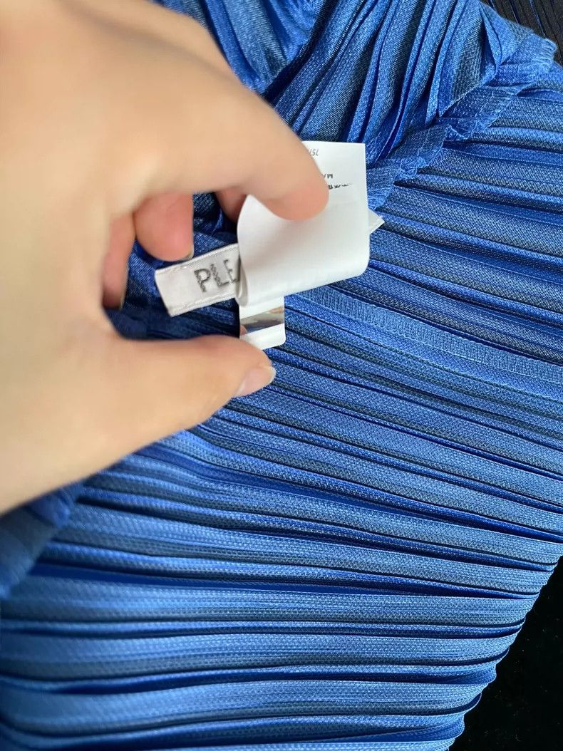 Issey Miyake Issey Miyake Blue pleated long-sleeved shirt Size L / US 10 / IT 46 - 3 Thumbnail