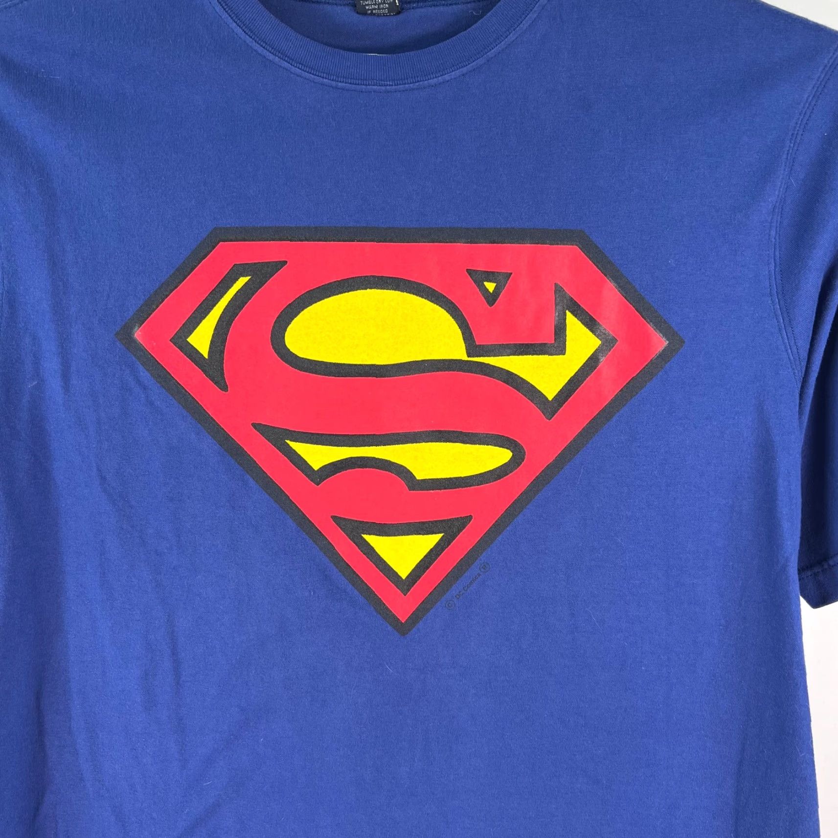 Logo 7 Superman Big Logo Graphic T Shirt Mens Blue Size L Regular 100% Cotton Crew Neck Short Sleeve T-Shirt Size US L / EU 52-54 / 3 - 2 Thumbnail