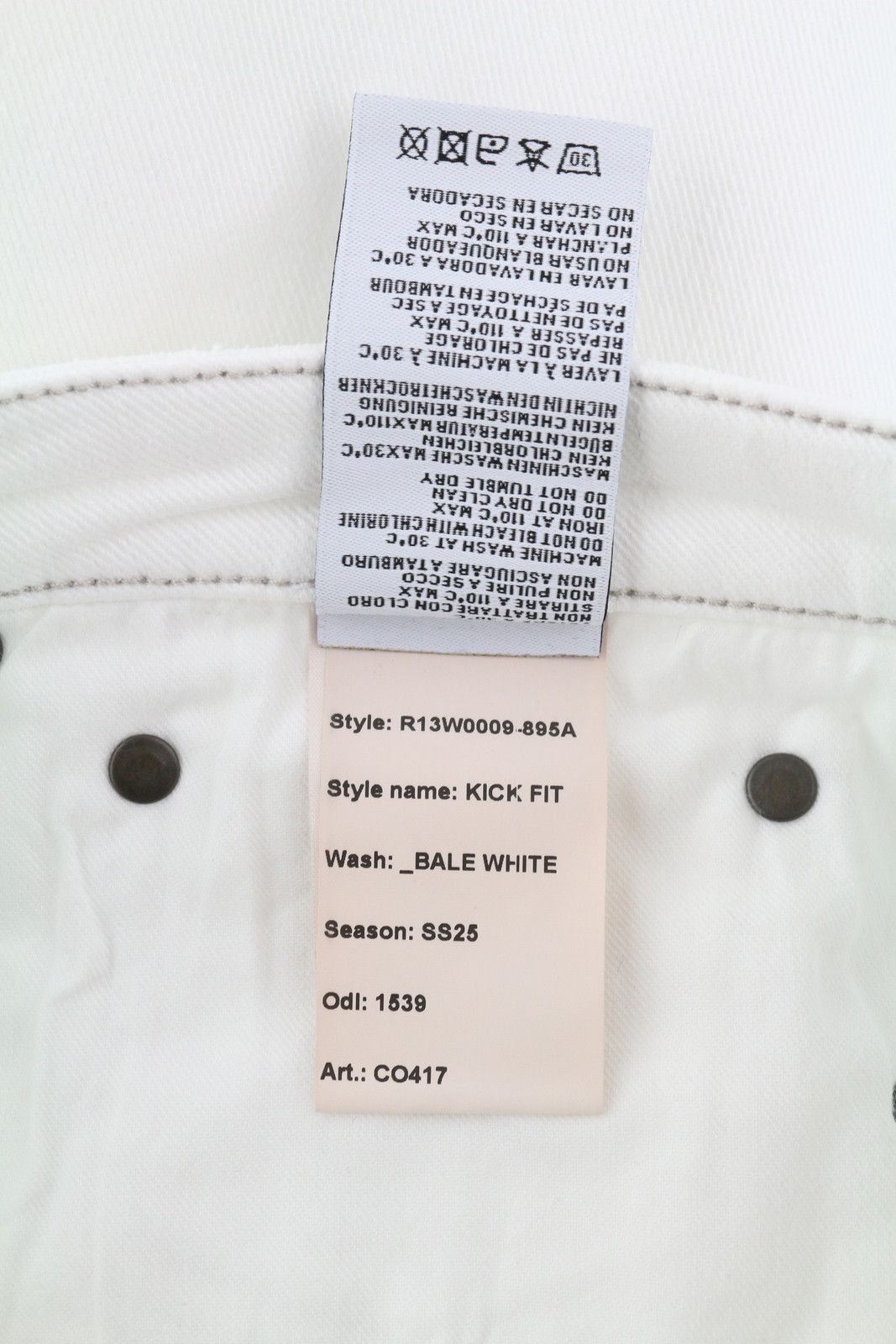 R13 KICK 30 Zip Fly Bale White Bootcut Ankle Jeans 84472 Size 30" / US 8 / IT 44 - 10 Thumbnail
