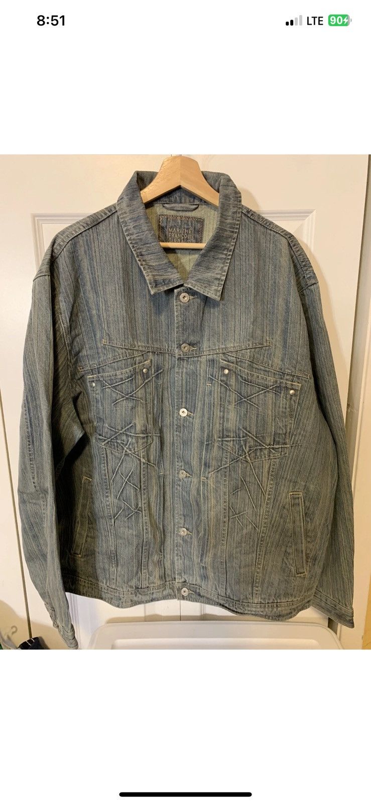 Marithe + Francois Girbaud Vintage Girbaud mens sz XXL denim jacket blue button up rare Size US XXL / EU 58 / 5 - 4 Thumbnail