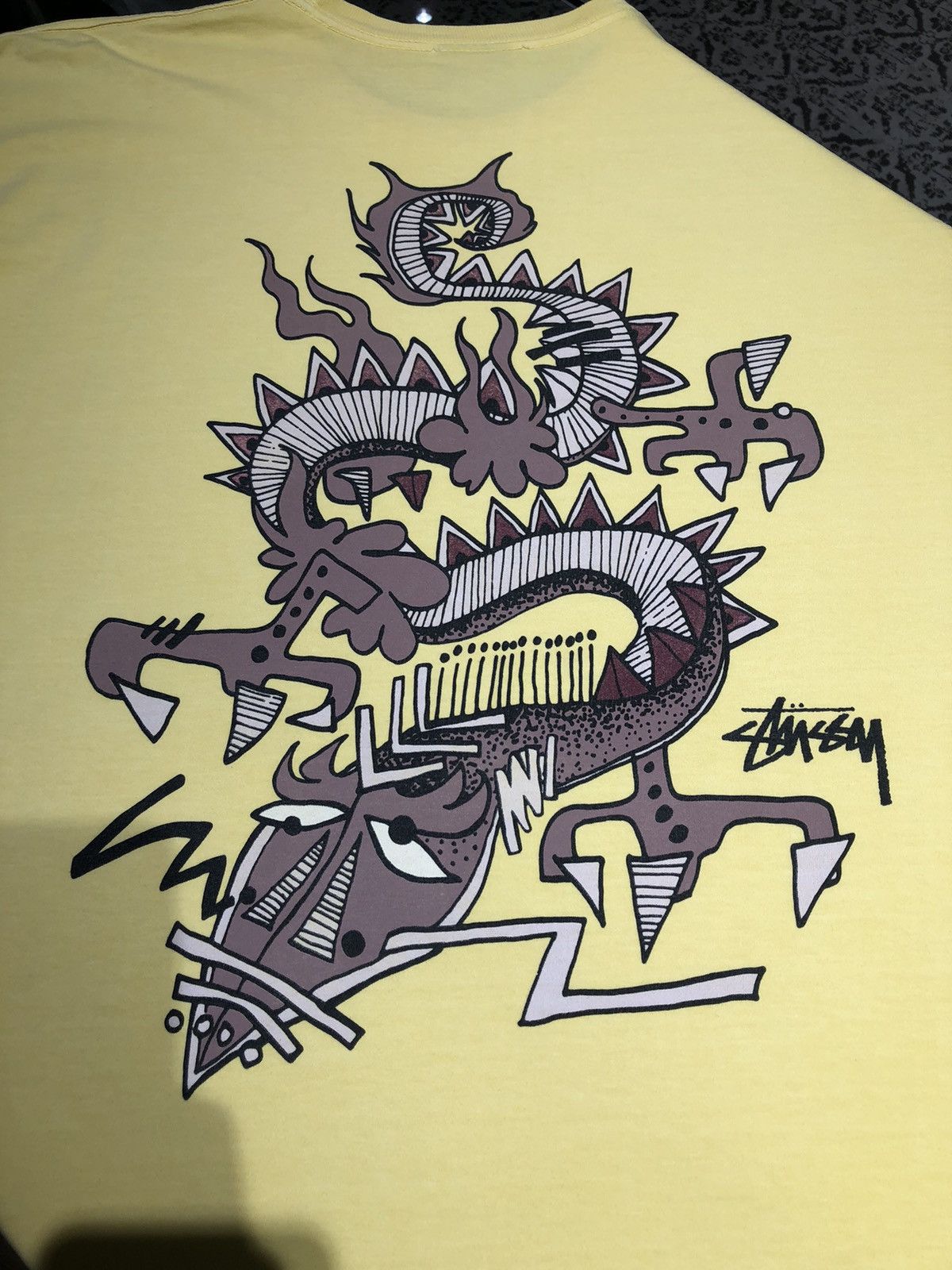 Stussy Stussy Dragon Yellow Pigment Dyed T-Shirt Size US XL / EU 56 / 4 - 9 Thumbnail