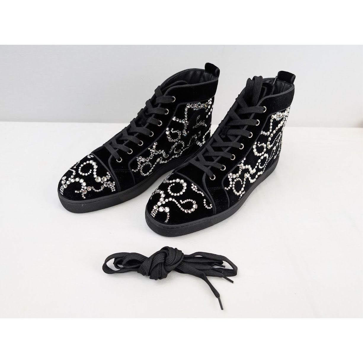 Christian Louboutin o1rshd1 Octolouis Strass Sneakers in Black/Crystal Size US 12 / EU 45 - 7 Thumbnail